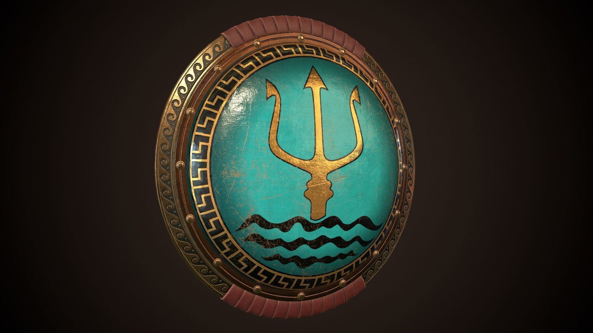 Hoplite Shield Trident Low-poly 3D model_23