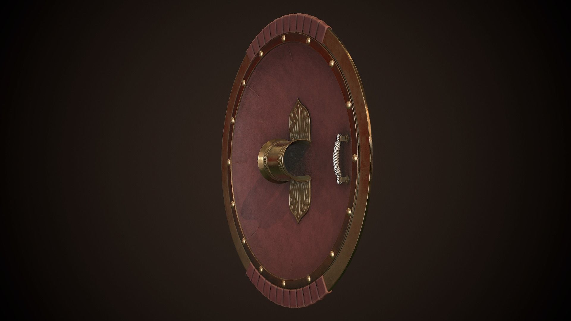 Hoplite Shield Trident Low-poly 3D model_17