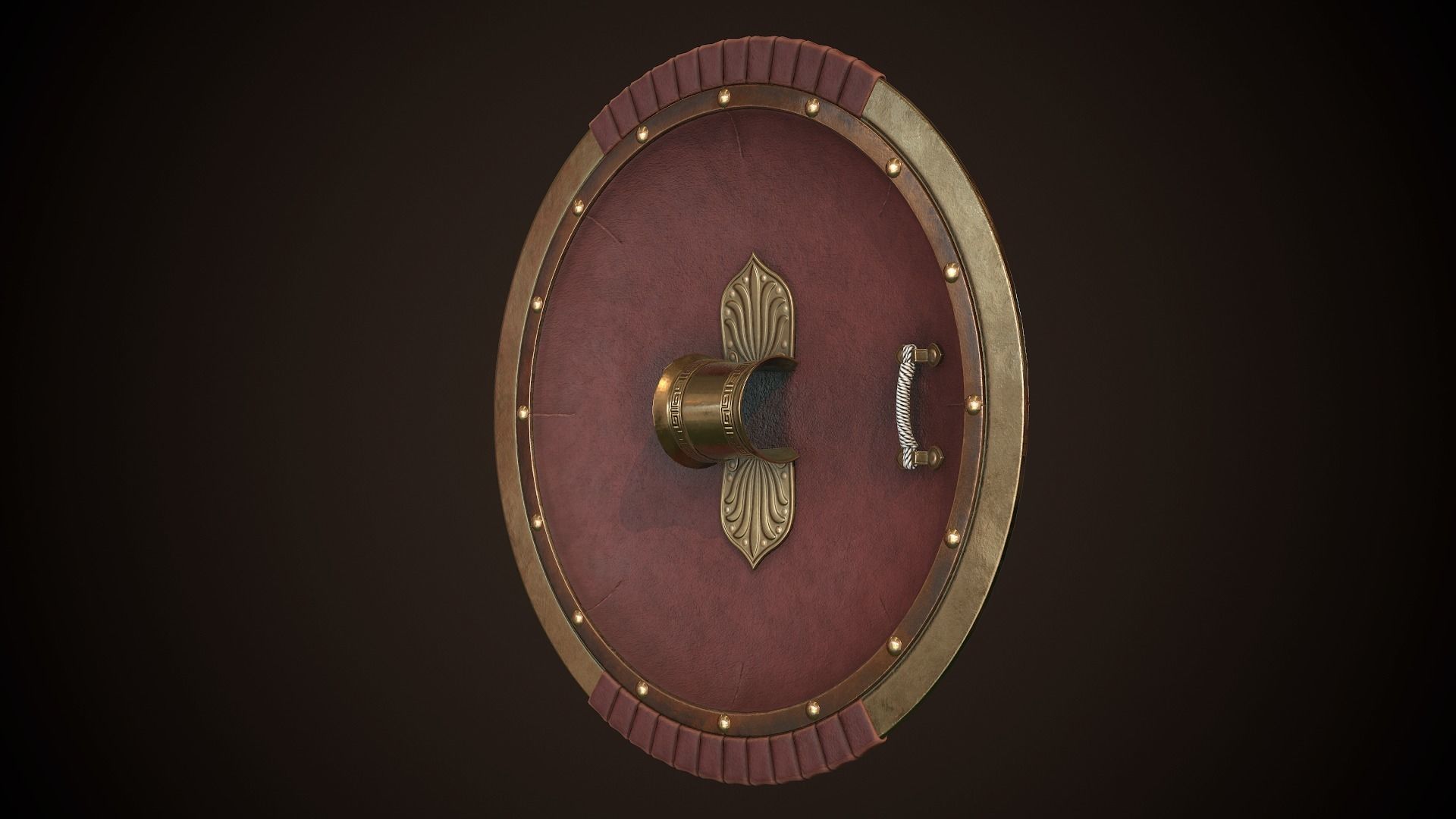Hoplite Shield Trident Low-poly 3D model_16