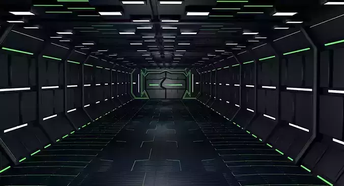 Sci fi interior 3d model