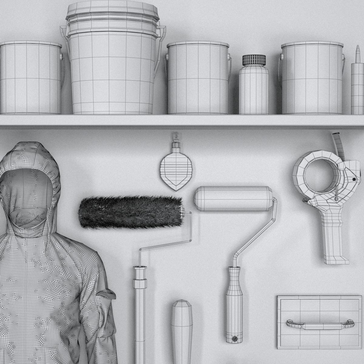 garage tools set 6 Low-poly 3D model_15