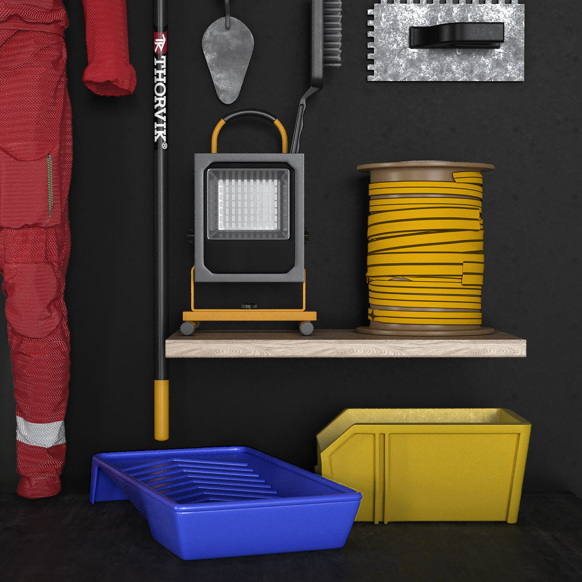 garage tools set 6 Low-poly 3D model_6