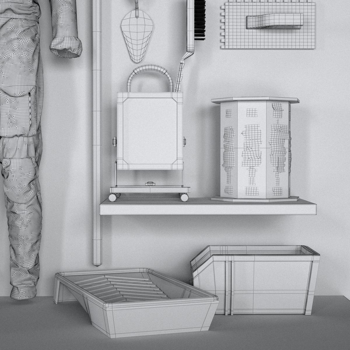 garage tools set 6 Low-poly 3D model_14