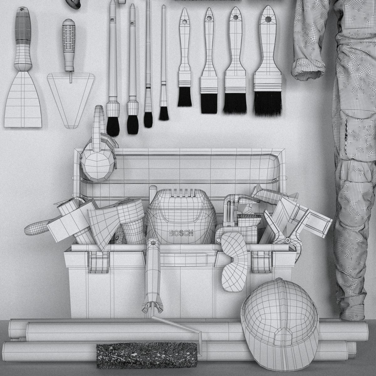 garage tools set 6 Low-poly 3D model_12