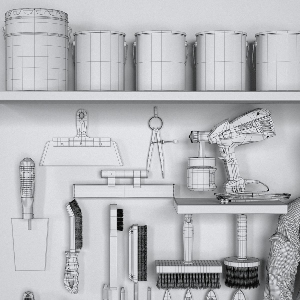 garage tools set 6 Low-poly 3D model_13