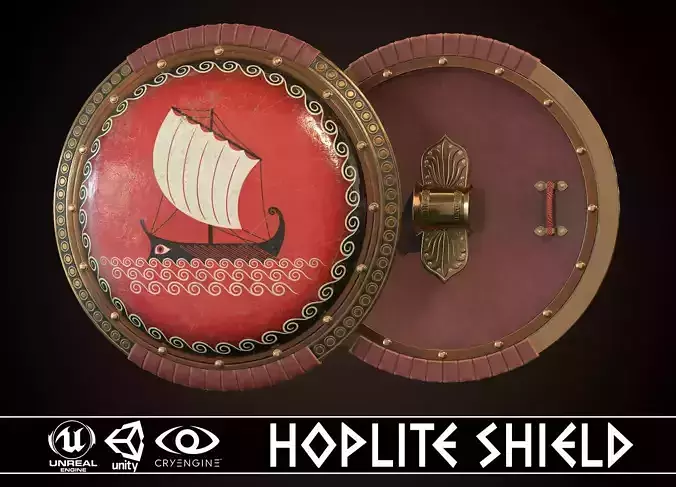 Hoplite Shield Triera Low-poly 3D model