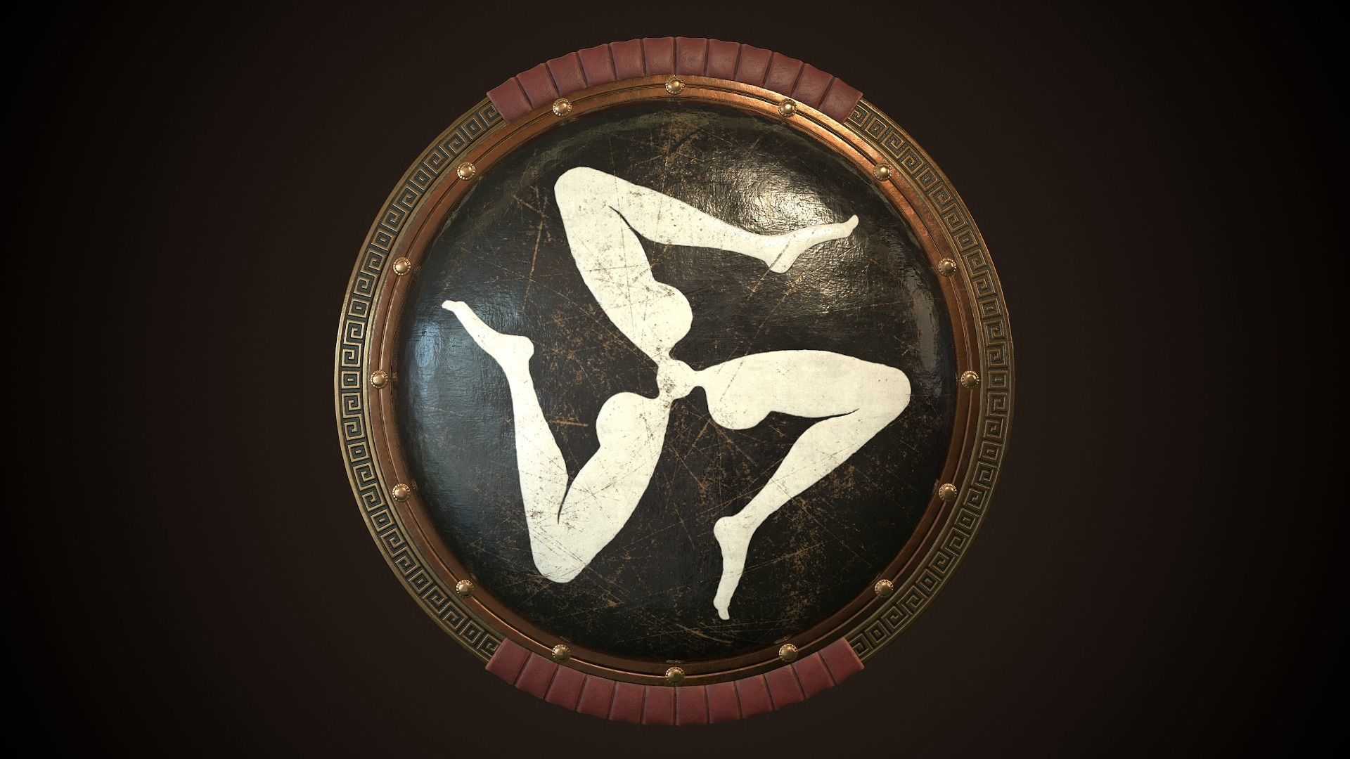 Hoplite Shield Triskelion 2 Low-poly 3D model_1