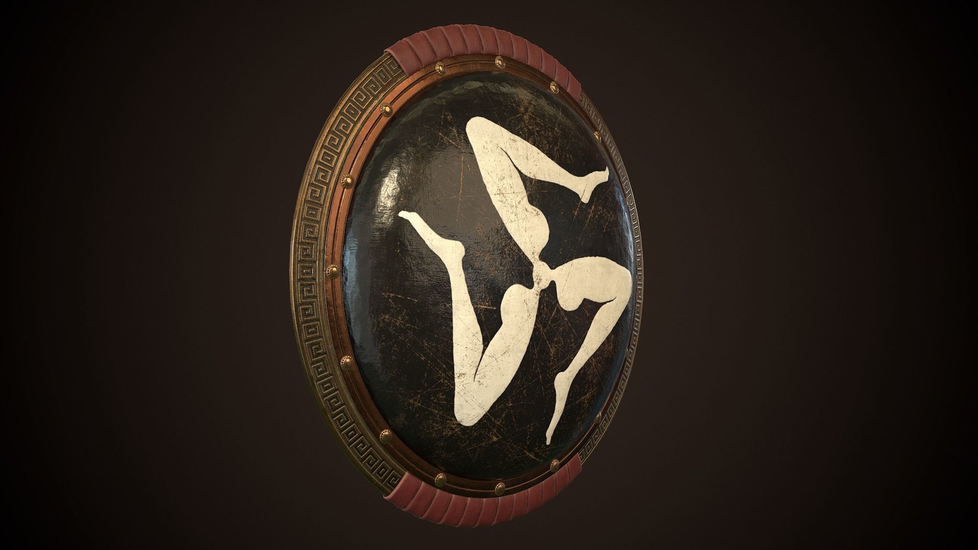 Hoplite Shield Triskelion 2 Low-poly 3D model_22