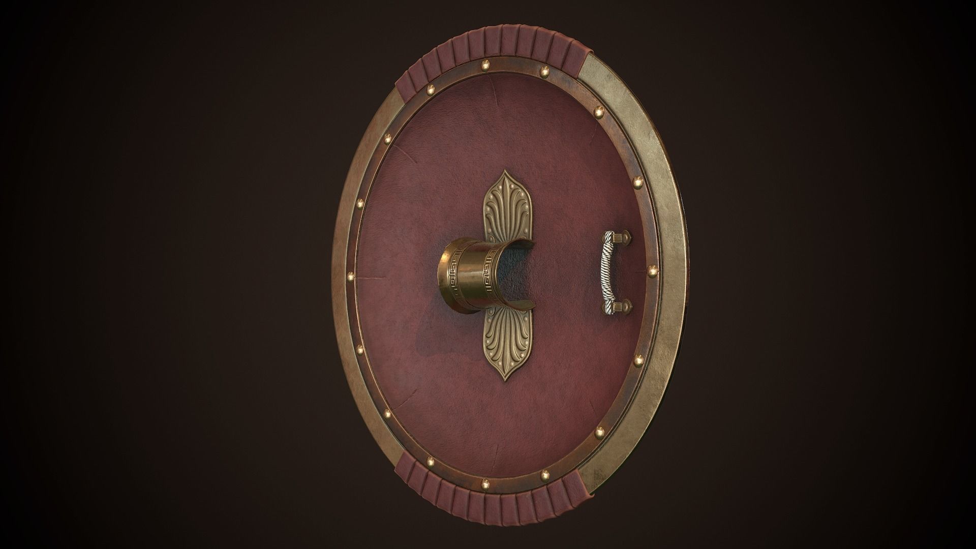 Hoplite Shield Triskelion 2 Low-poly 3D model_16