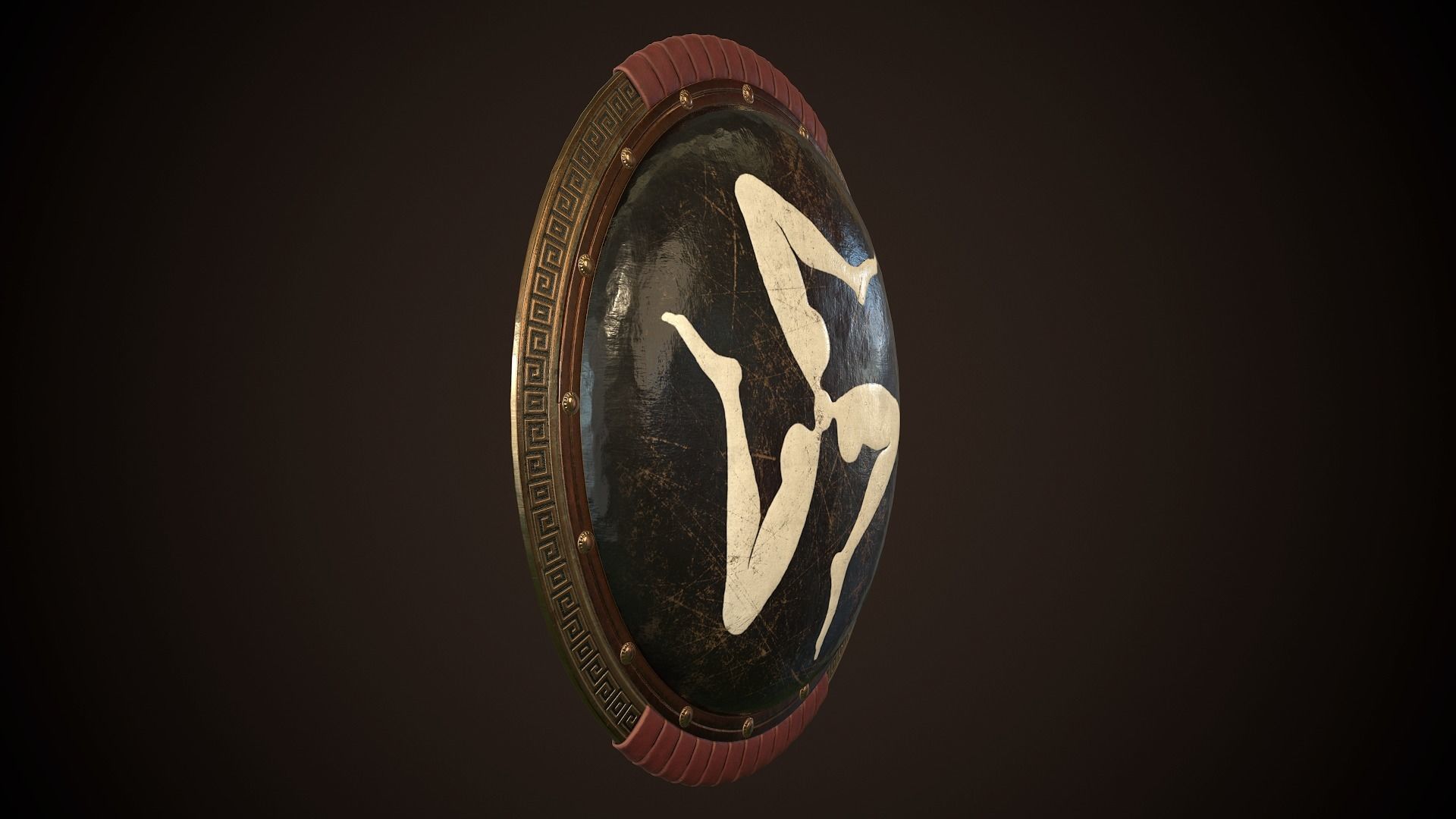 Hoplite Shield Triskelion 2 Low-poly 3D model_21