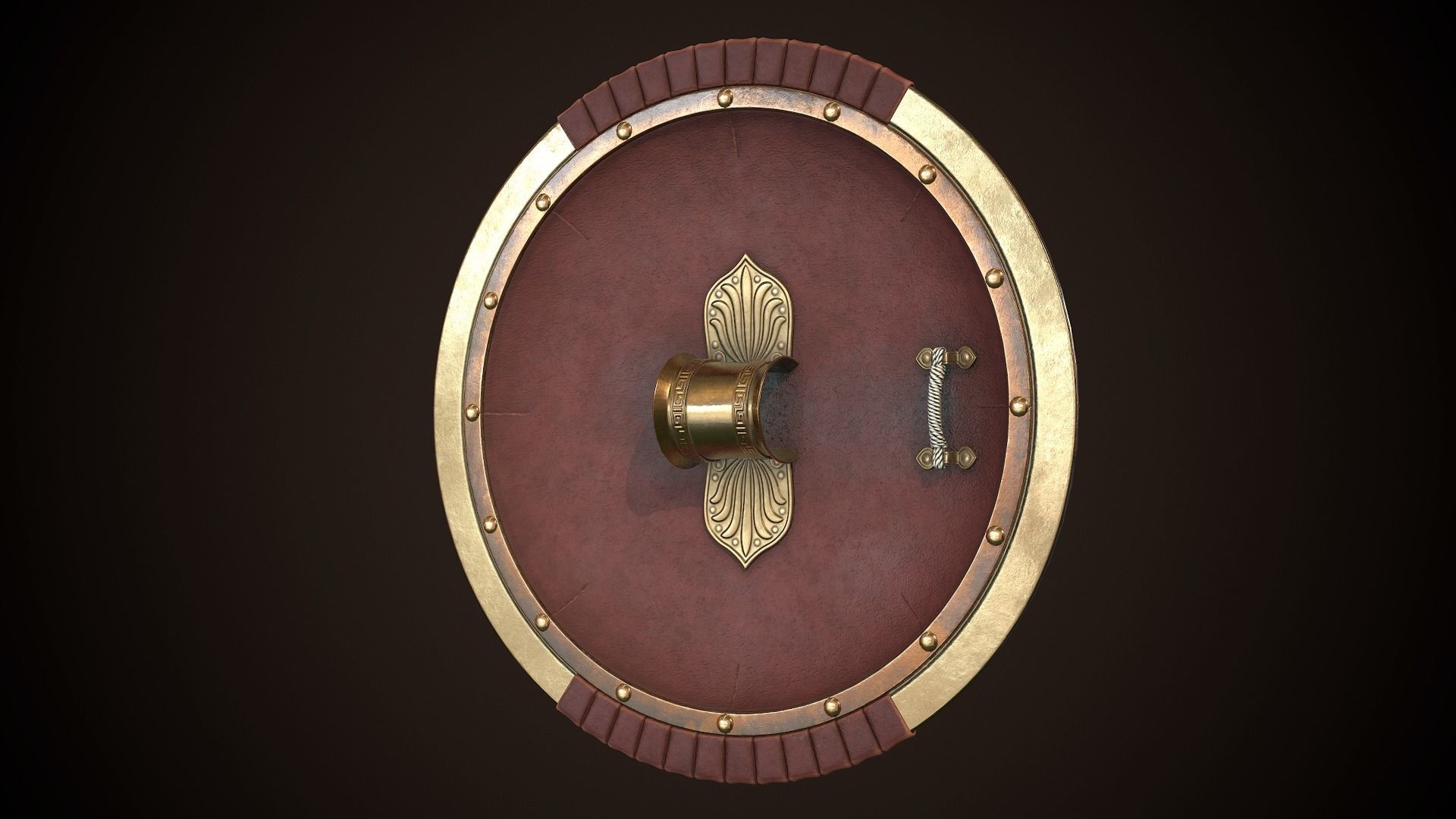 Hoplite Shield Triskelion 2 Low-poly 3D model_15