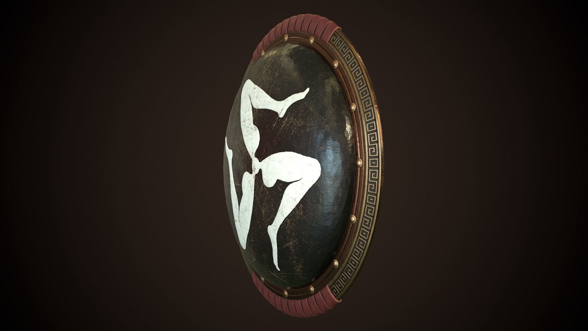 Hoplite Shield Triskelion 2 Low-poly 3D model_5