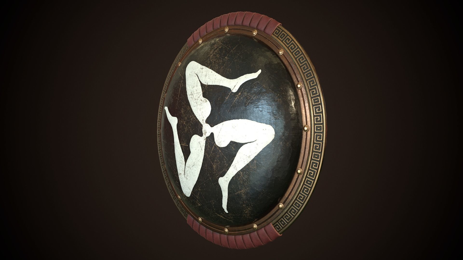 Hoplite Shield Triskelion 2 Low-poly 3D model_4