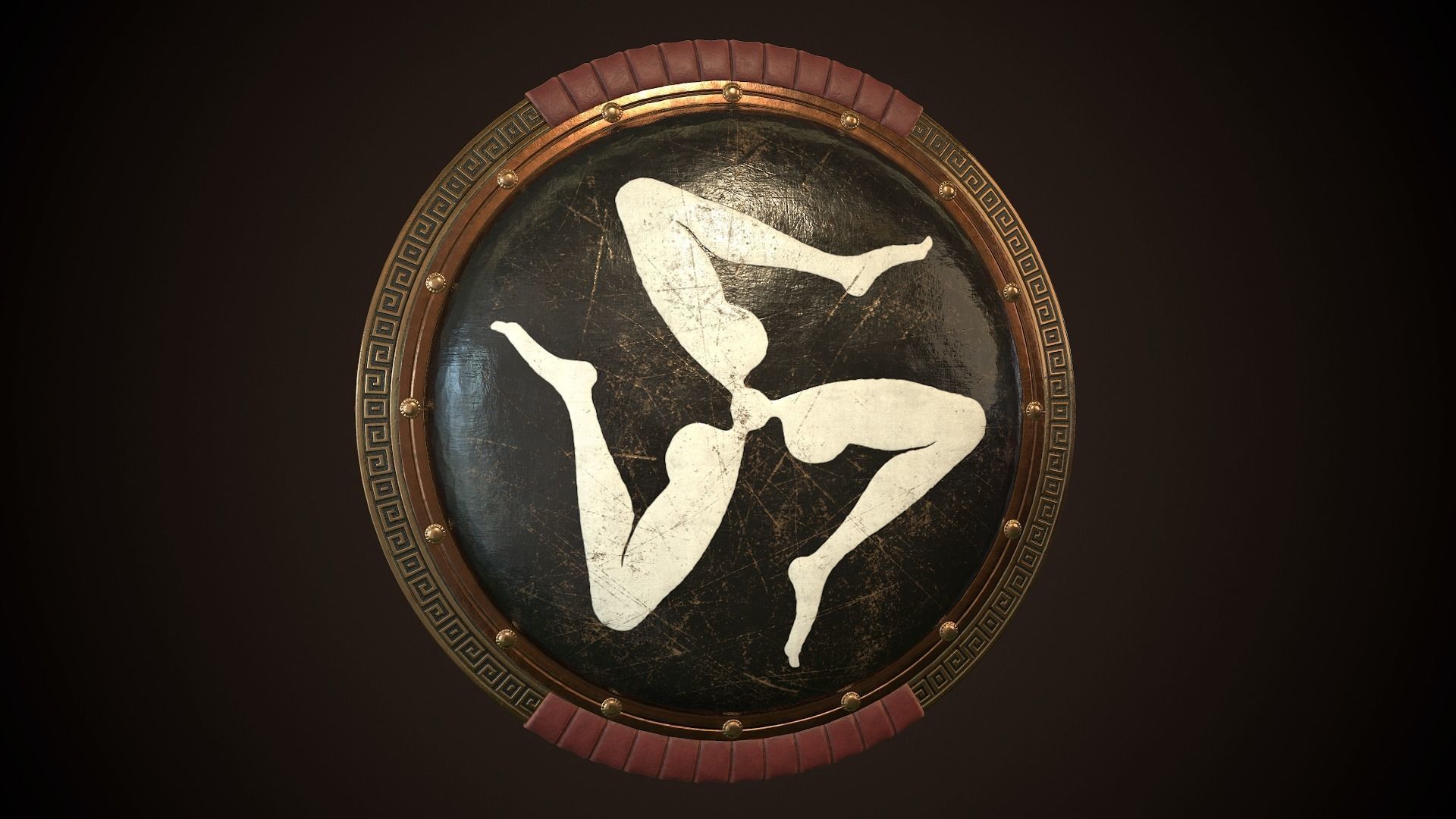 Hoplite Shield Triskelion 2 Low-poly 3D model_24
