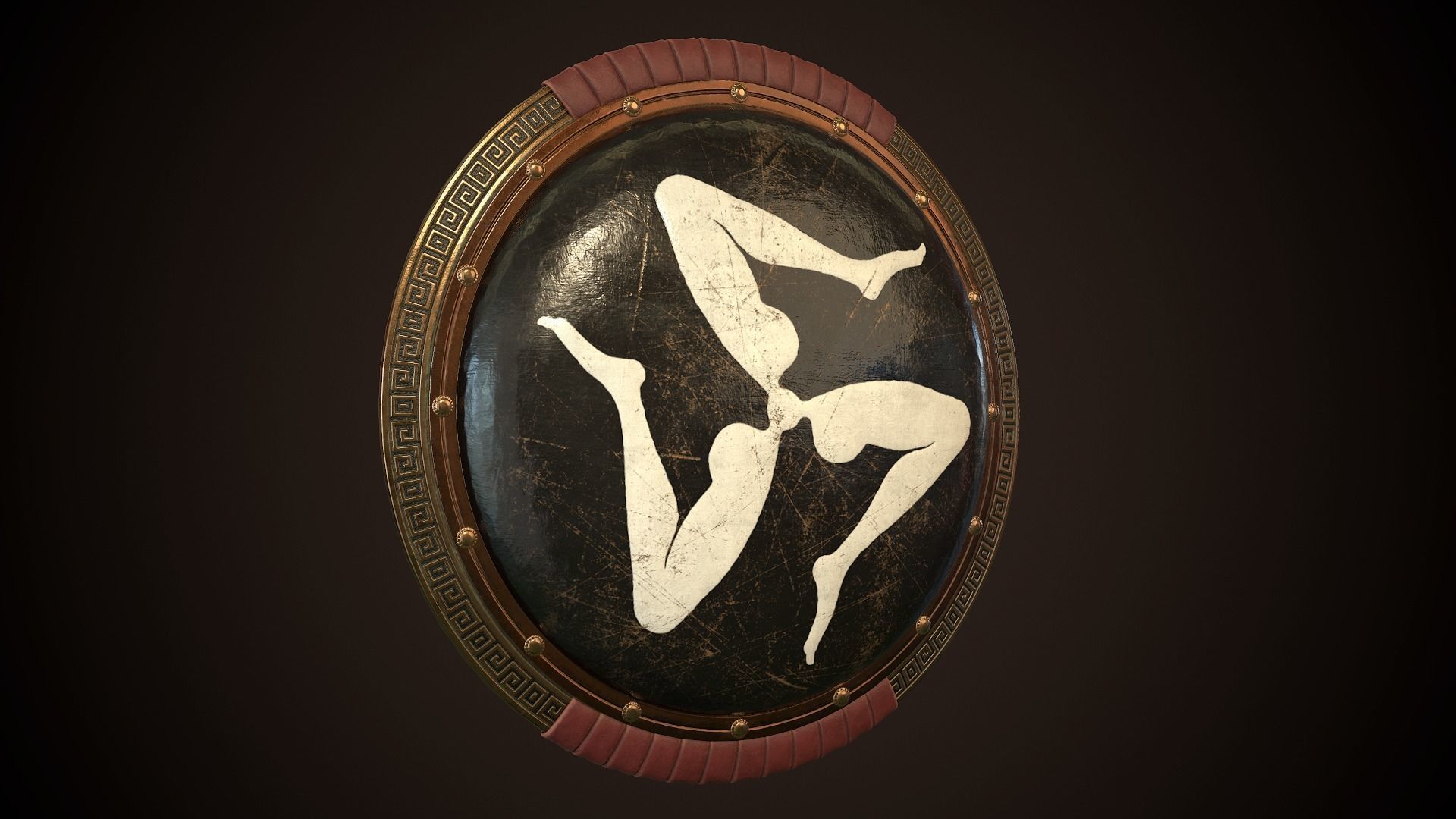 Hoplite Shield Triskelion 2 Low-poly 3D model_23