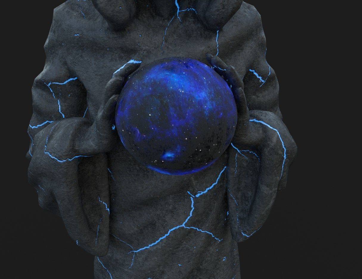 statue game asset for unity  Low-poly 3D model_3