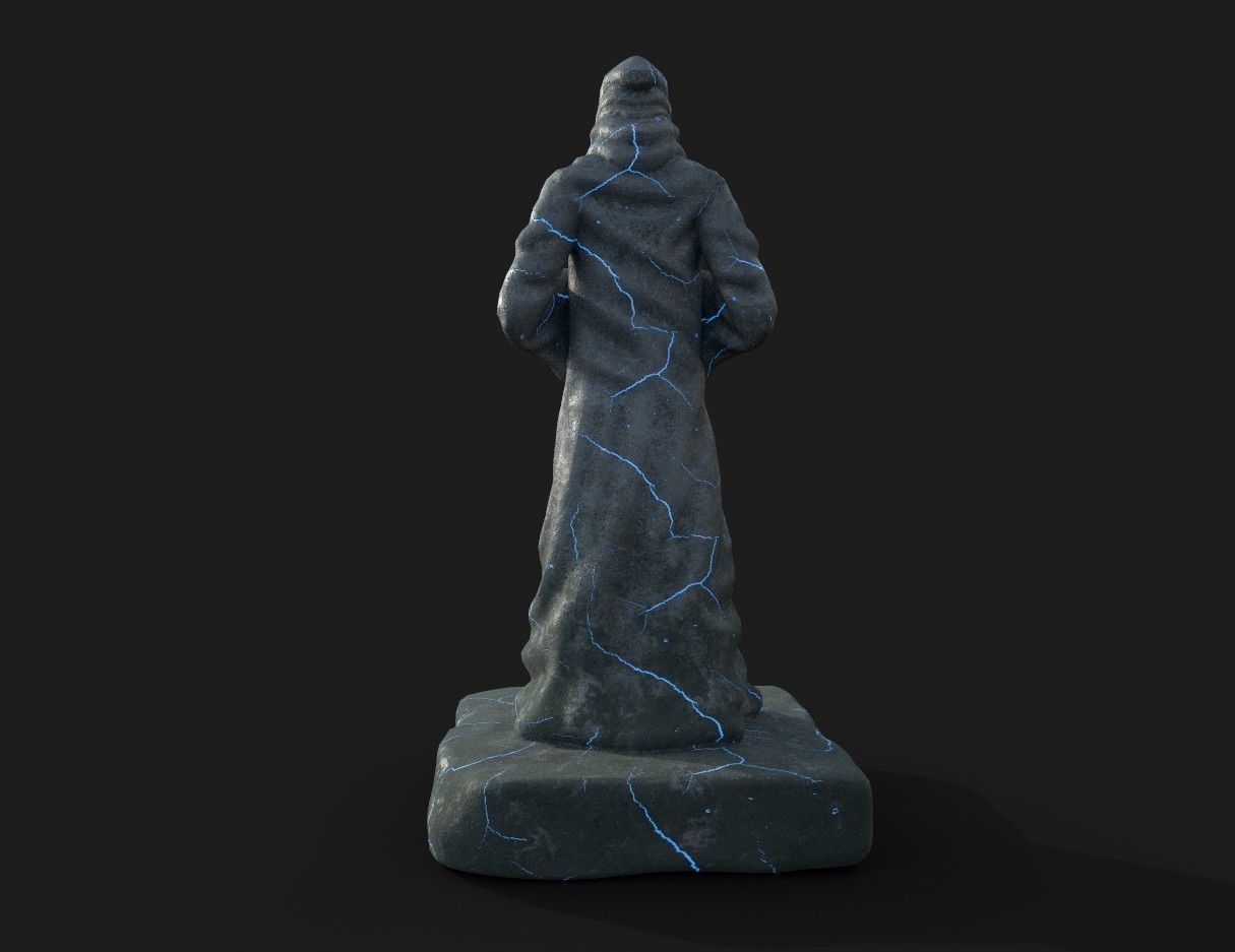 statue game asset for unity  Low-poly 3D model_1