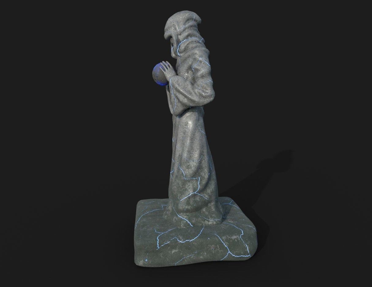 statue game asset for unity  Low-poly 3D model_2