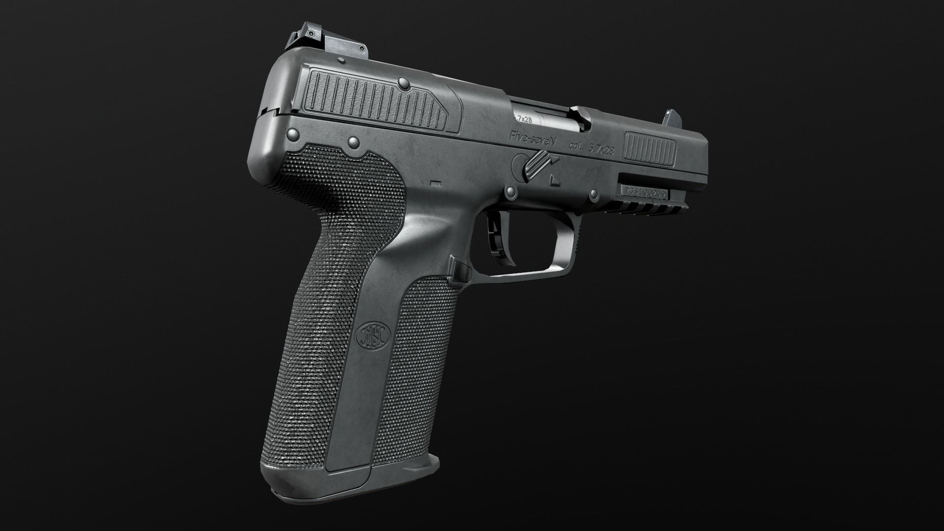 FN Five-Seven MK2 Handgun Low-poly 3D model_14