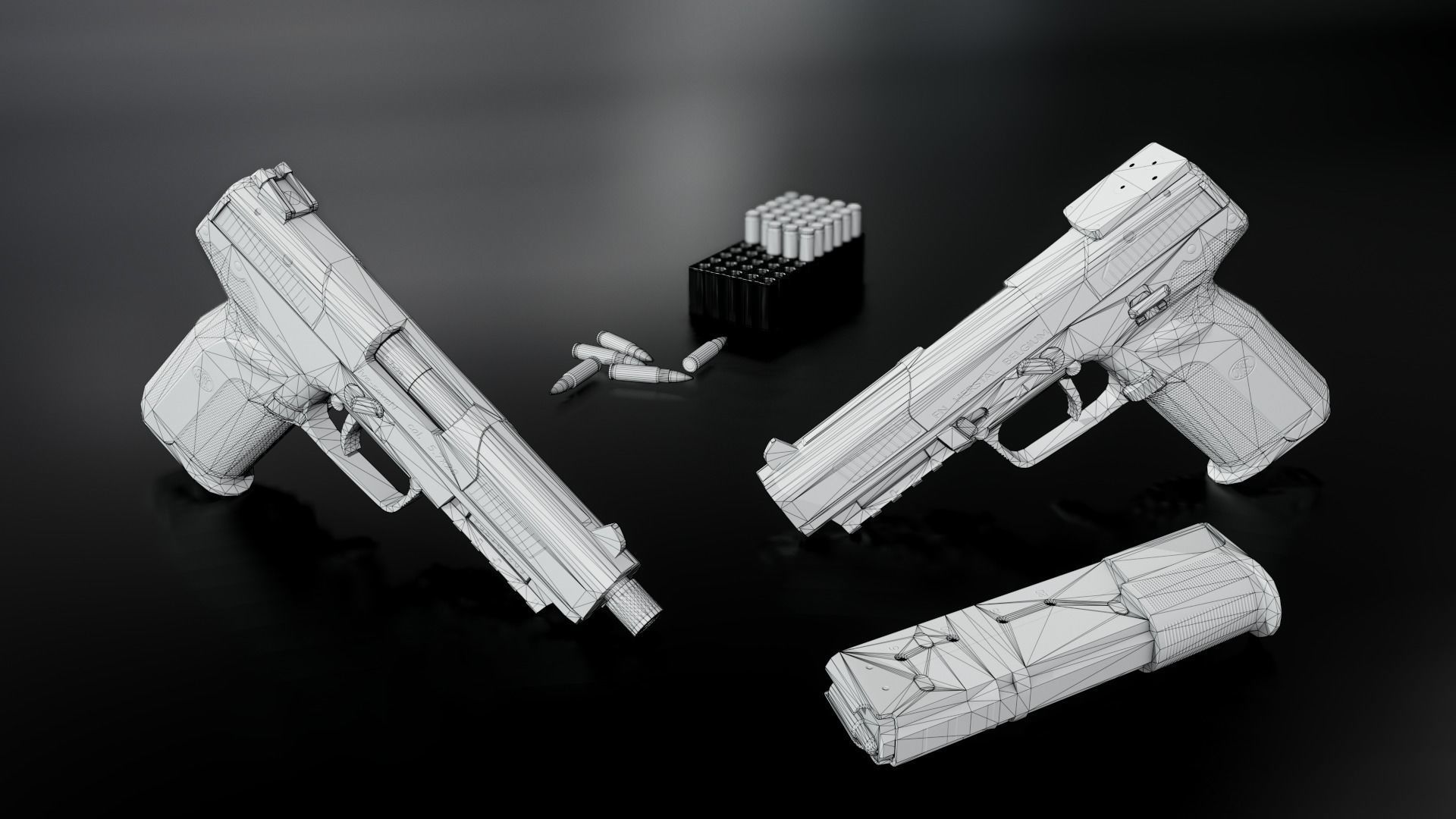 FN Five-Seven MK2 Handgun Low-poly 3D model_2