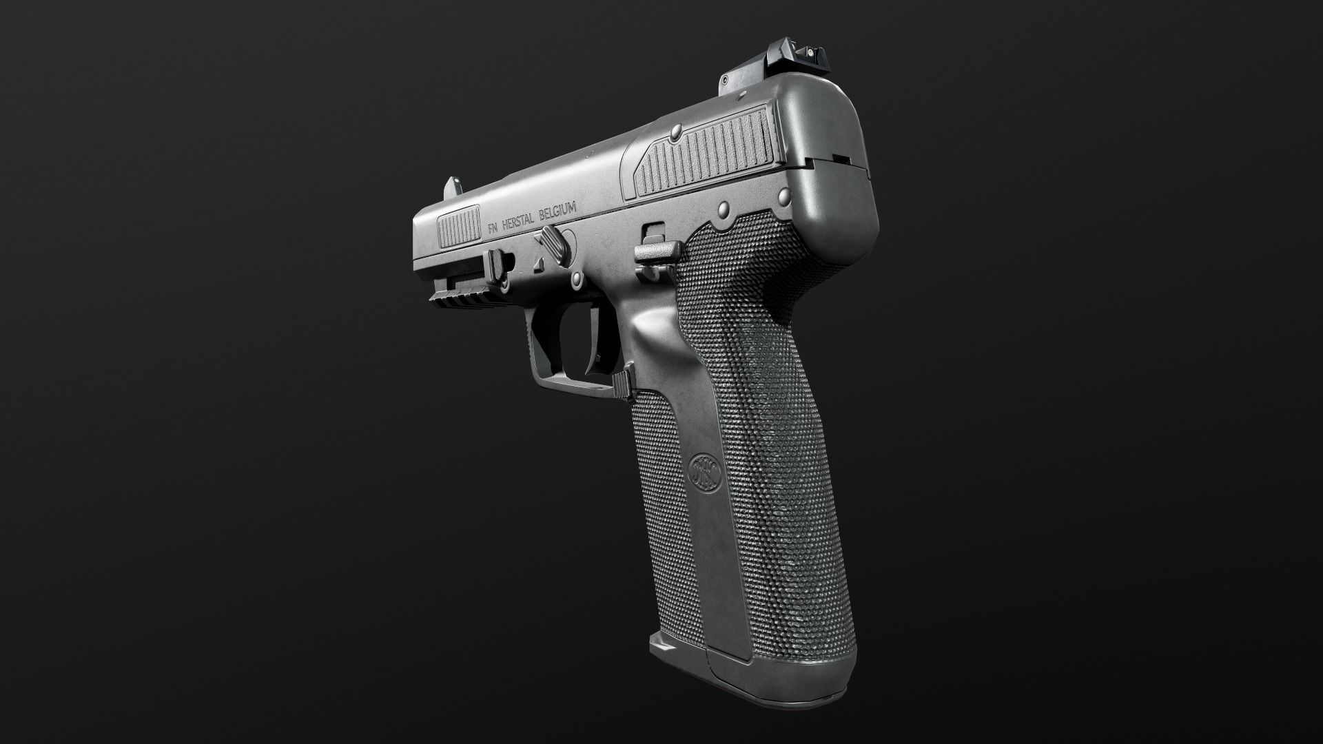 FN Five-Seven MK2 Handgun Low-poly 3D model_12