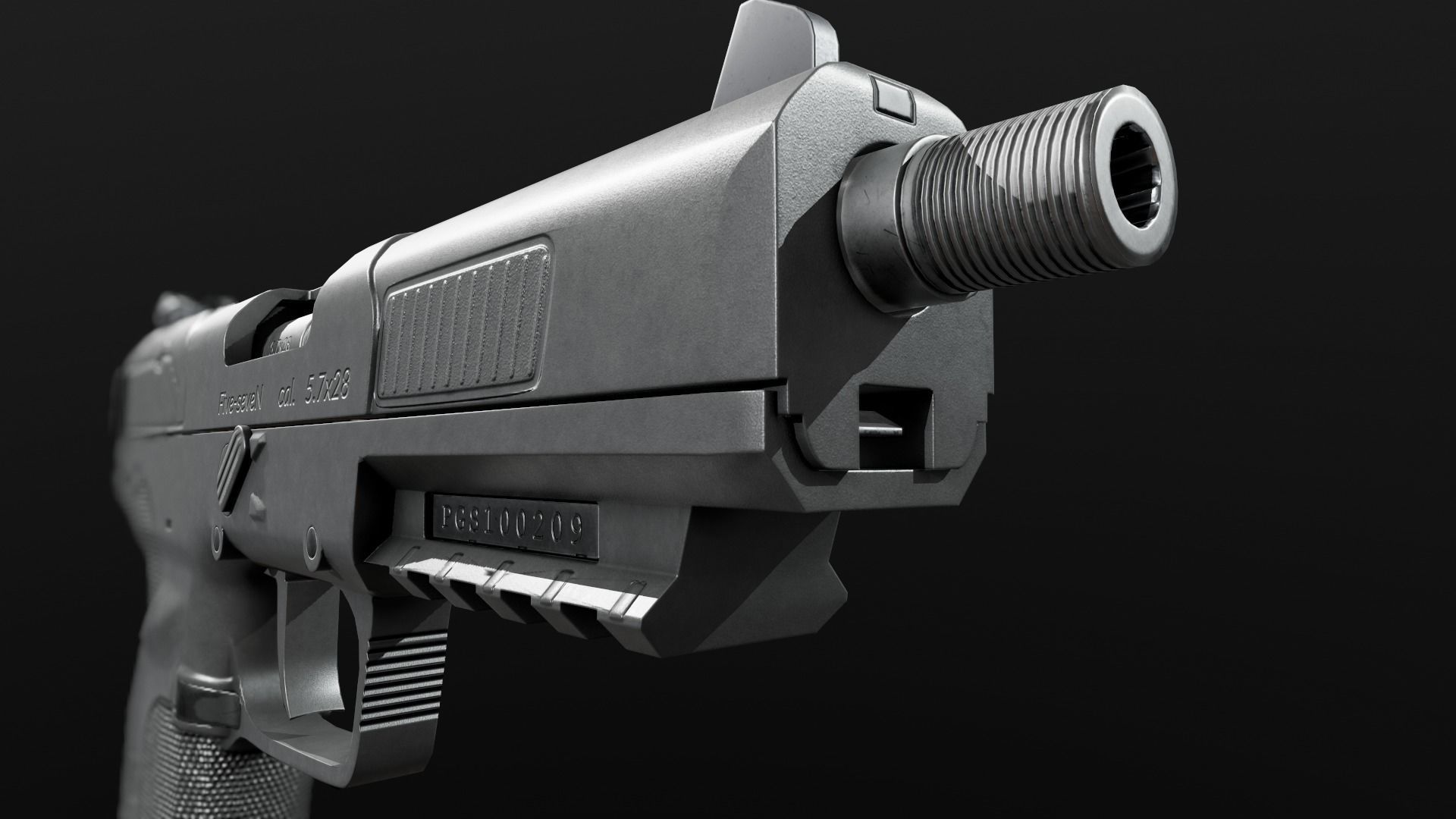 FN Five-Seven MK2 Handgun Low-poly 3D model_25
