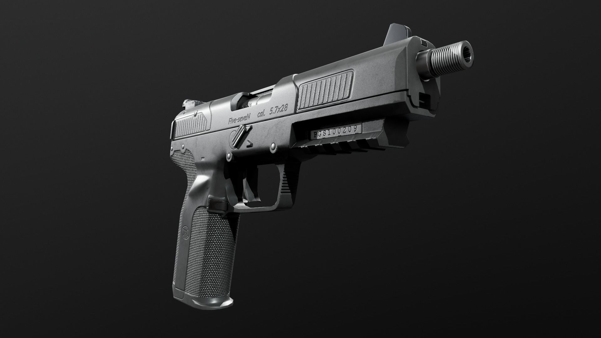 FN Five-Seven MK2 Handgun Low-poly 3D model_8