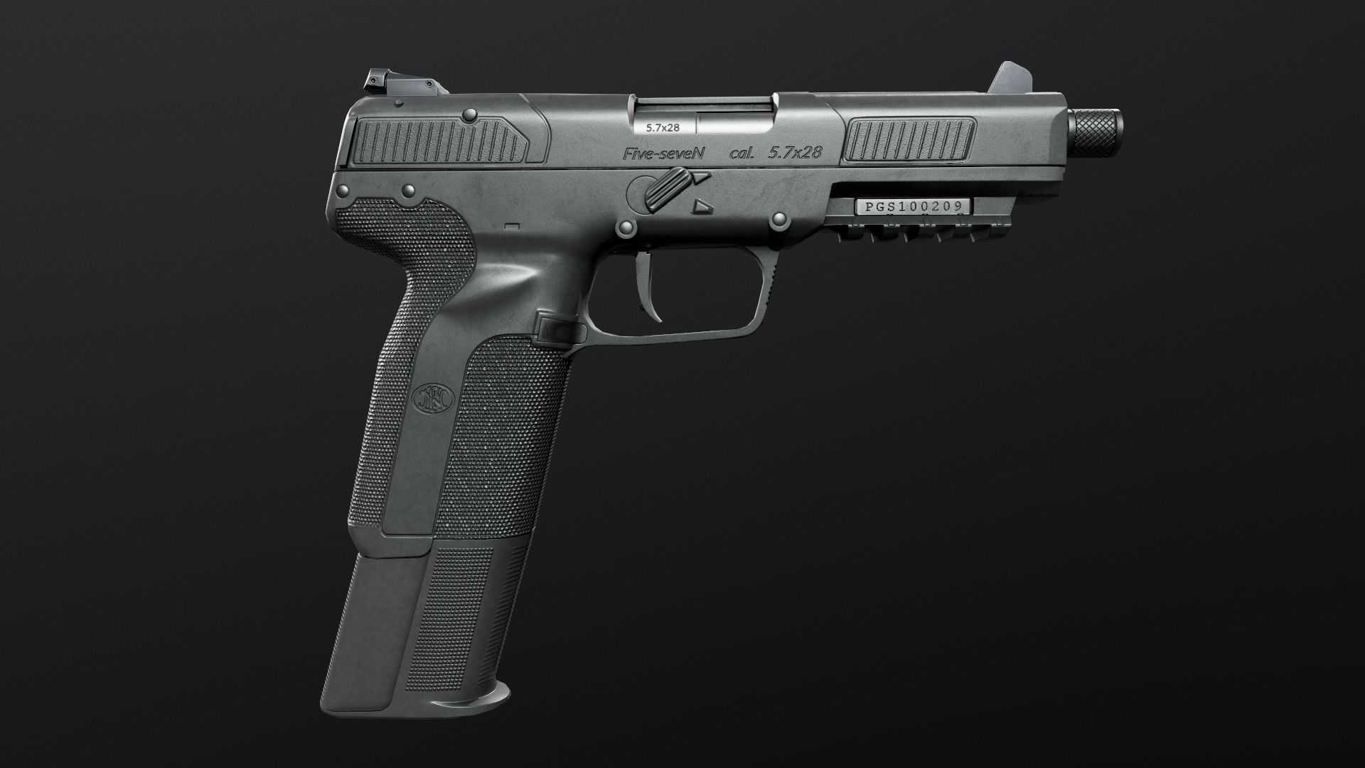 FN Five-Seven MK2 Handgun Low-poly 3D model_4