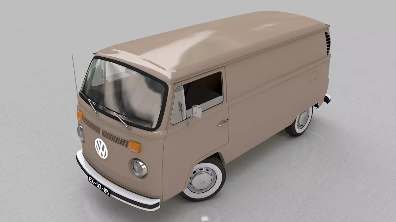 VOLKSWAGEN T2 CARGO VAN 1974 3D model