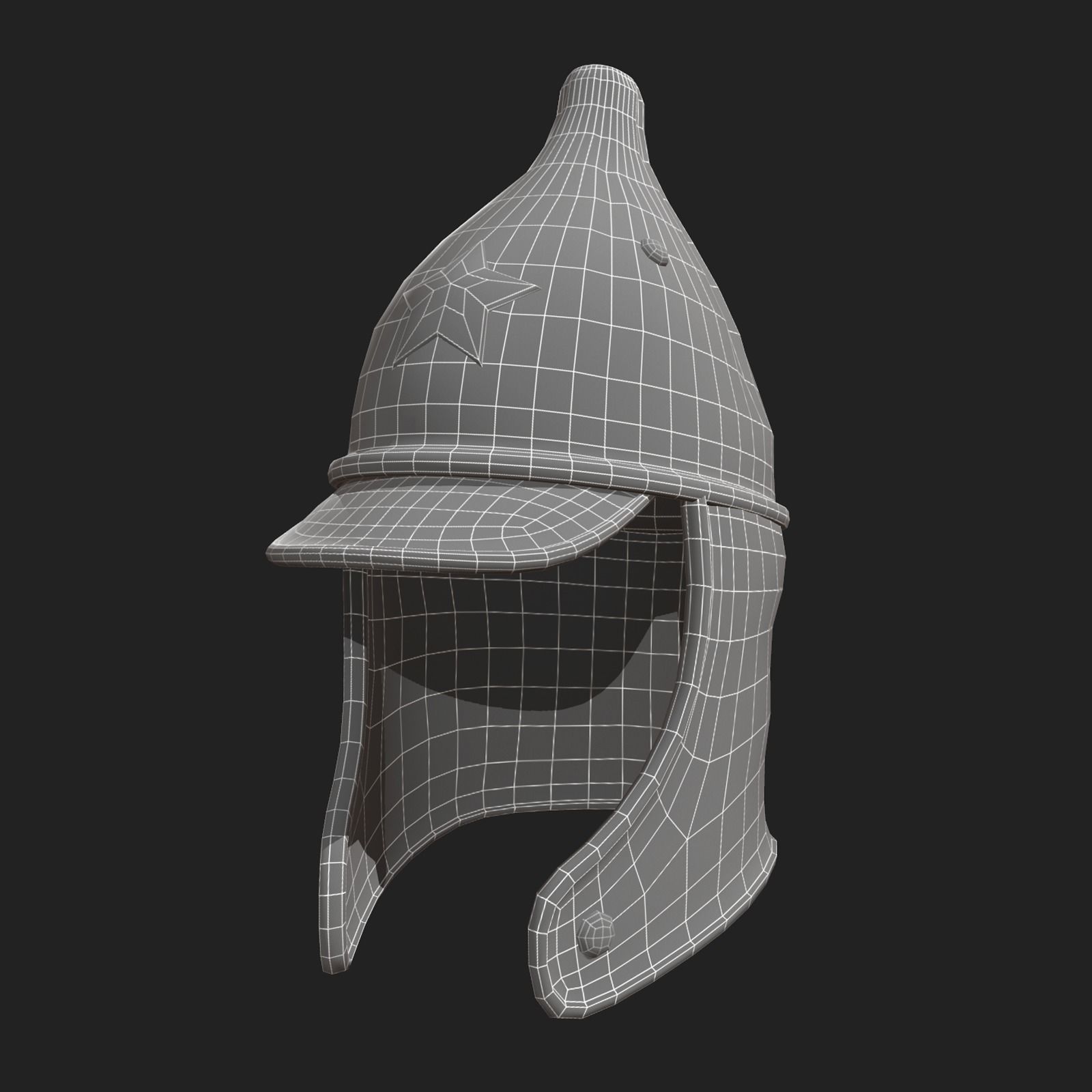 Helmet Hat Russian Soviet Army combat  Low-poly 3D model_4