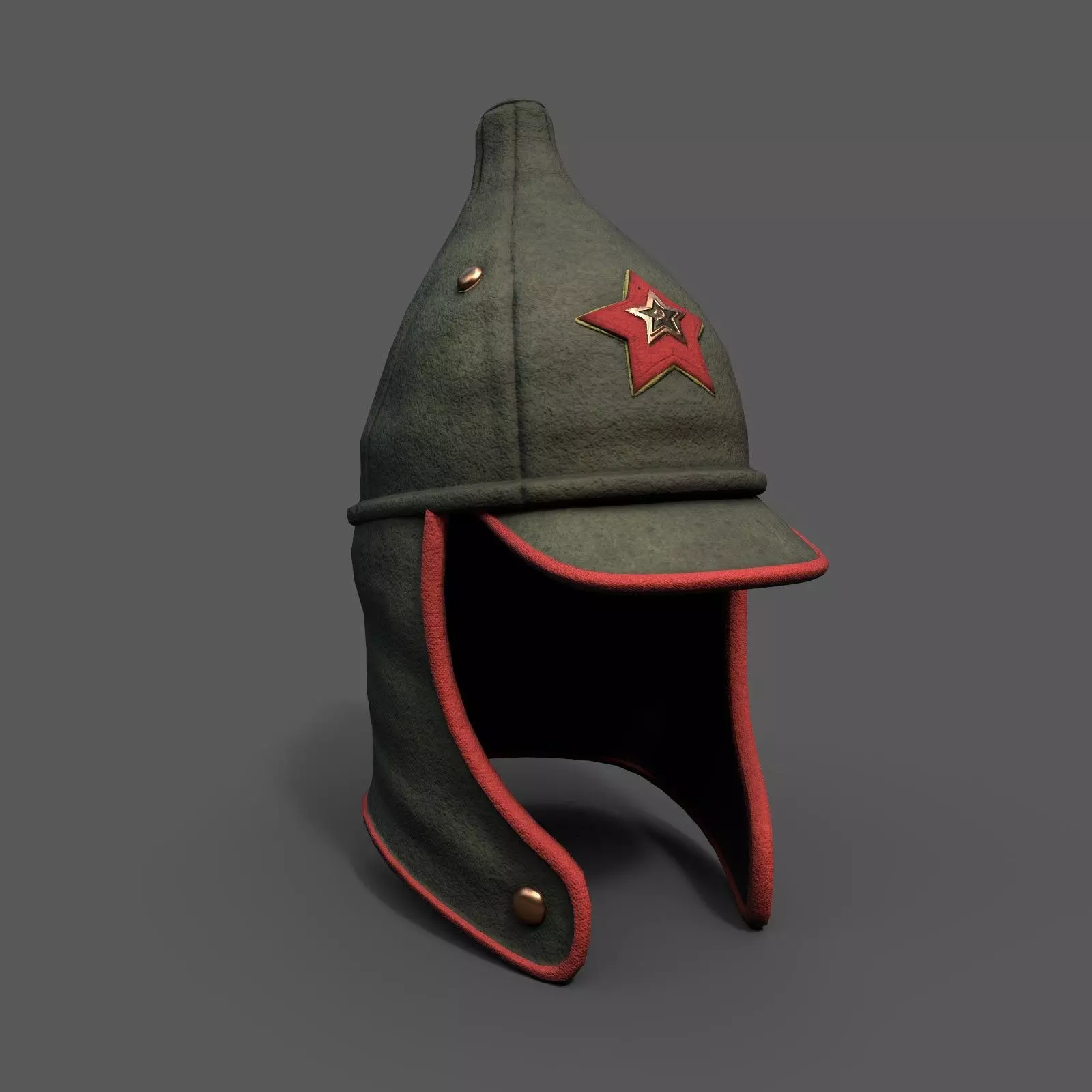Helmet Hat Russian Soviet Army combat  Low-poly 3D model_0