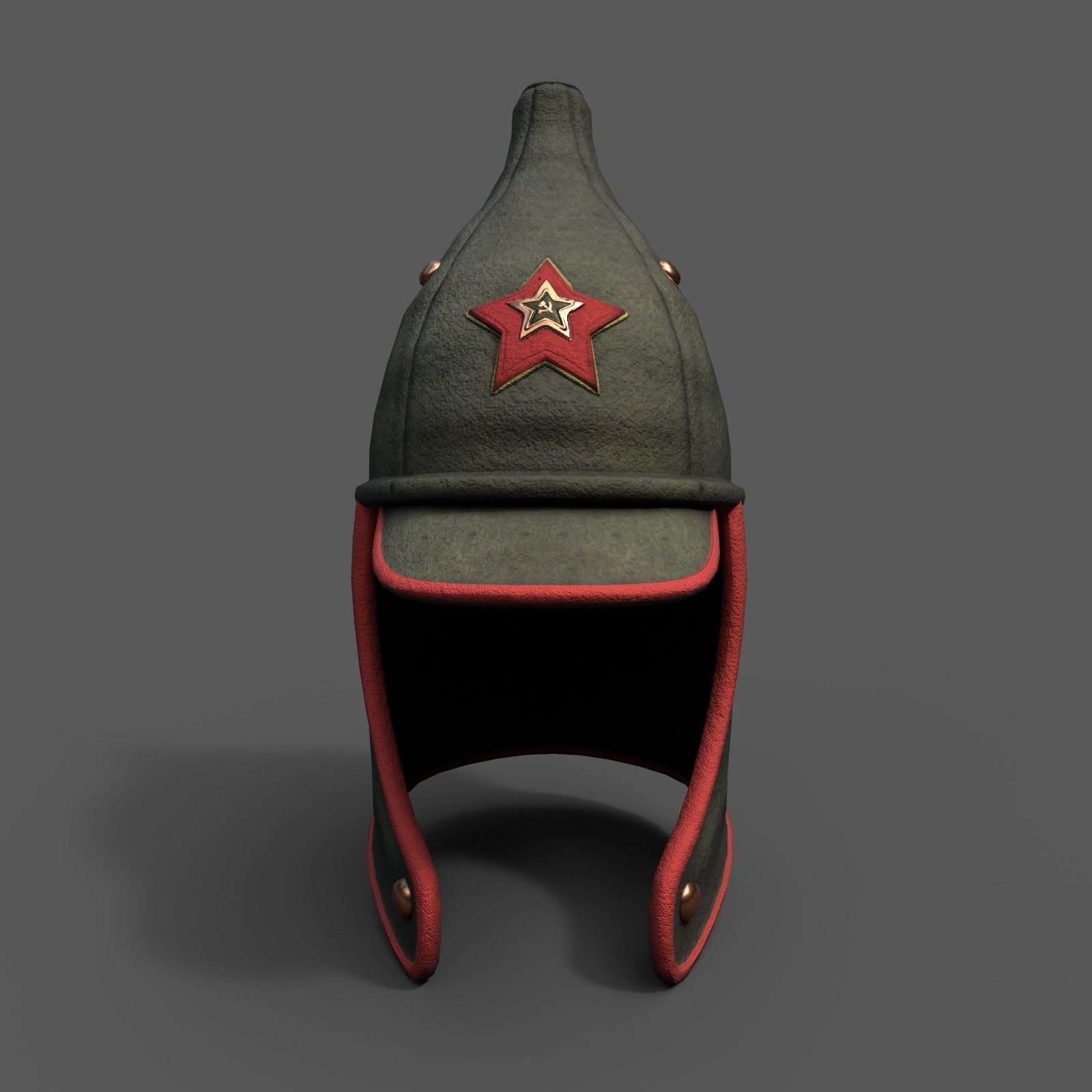 Helmet Hat Russian Soviet Army combat  Low-poly 3D model_1