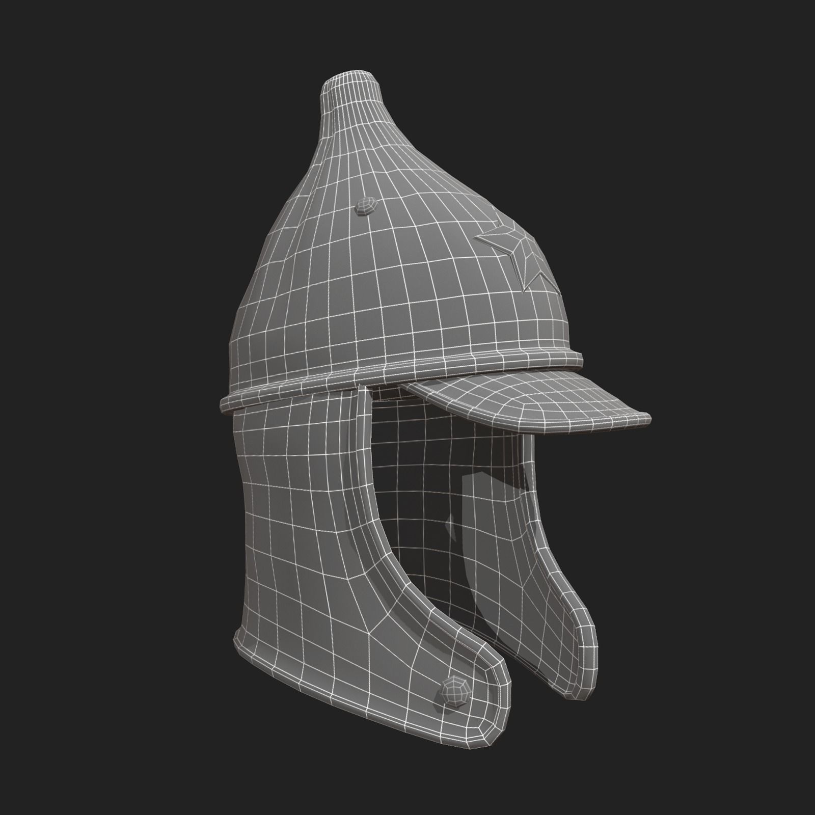 Helmet Hat Russian Soviet Army combat  Low-poly 3D model_6