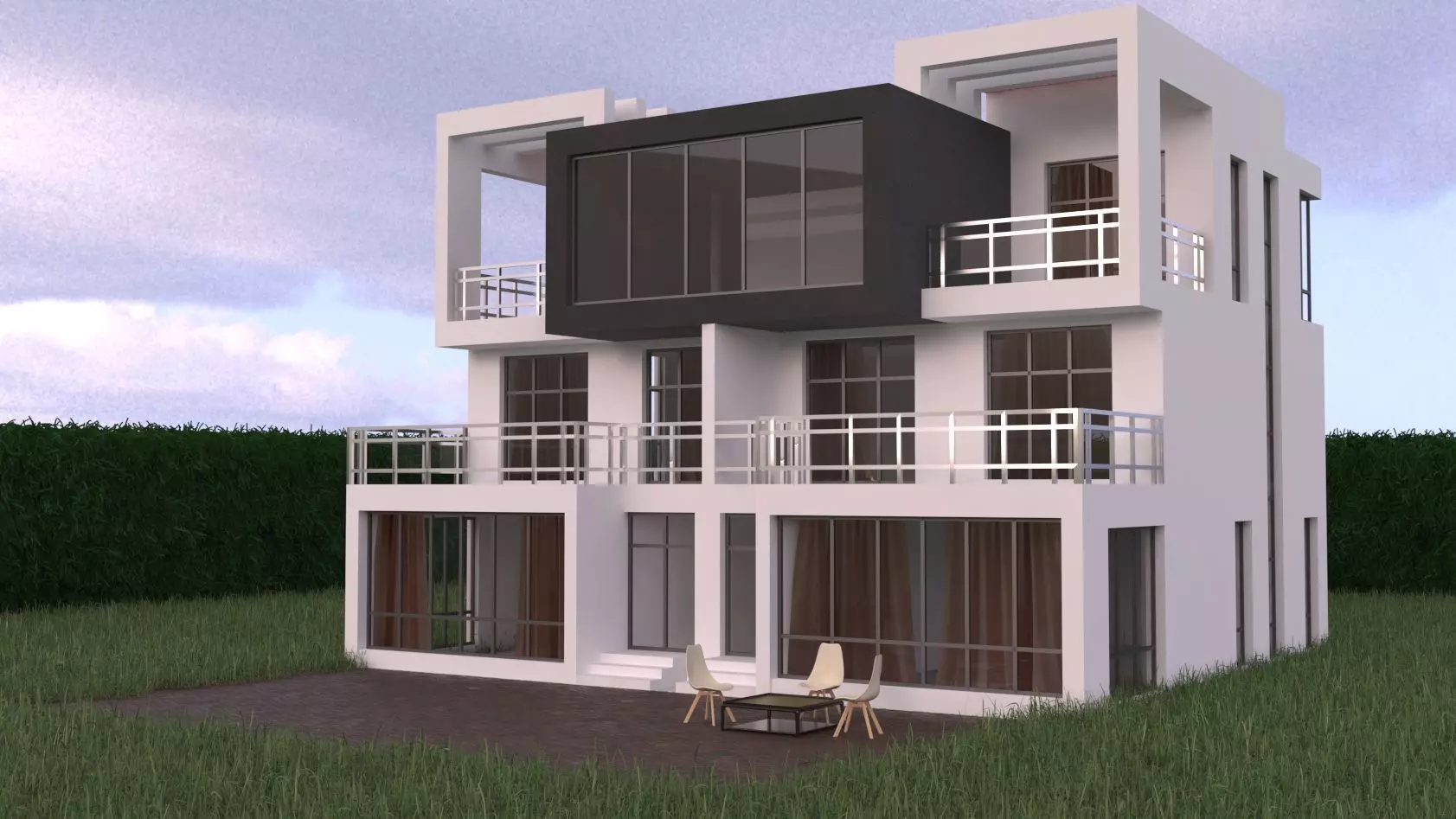 Modern House 3D model_0