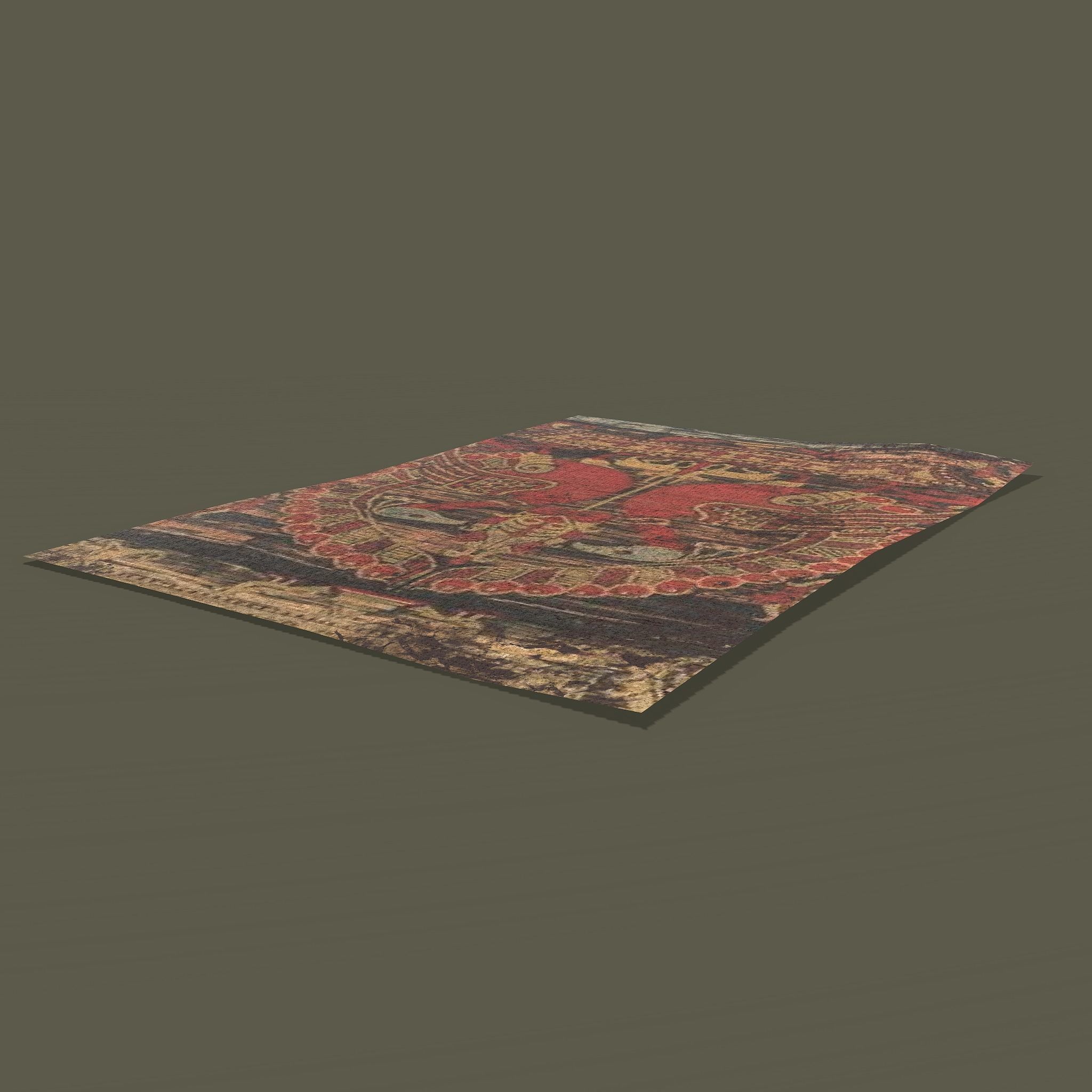 Ancient Bird Carpet Low-poly 3D model_12