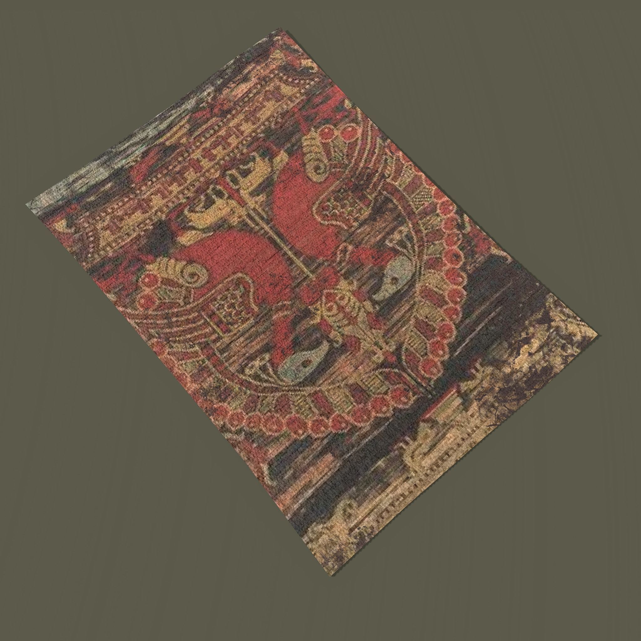 Ancient Bird Carpet Low-poly 3D model_15