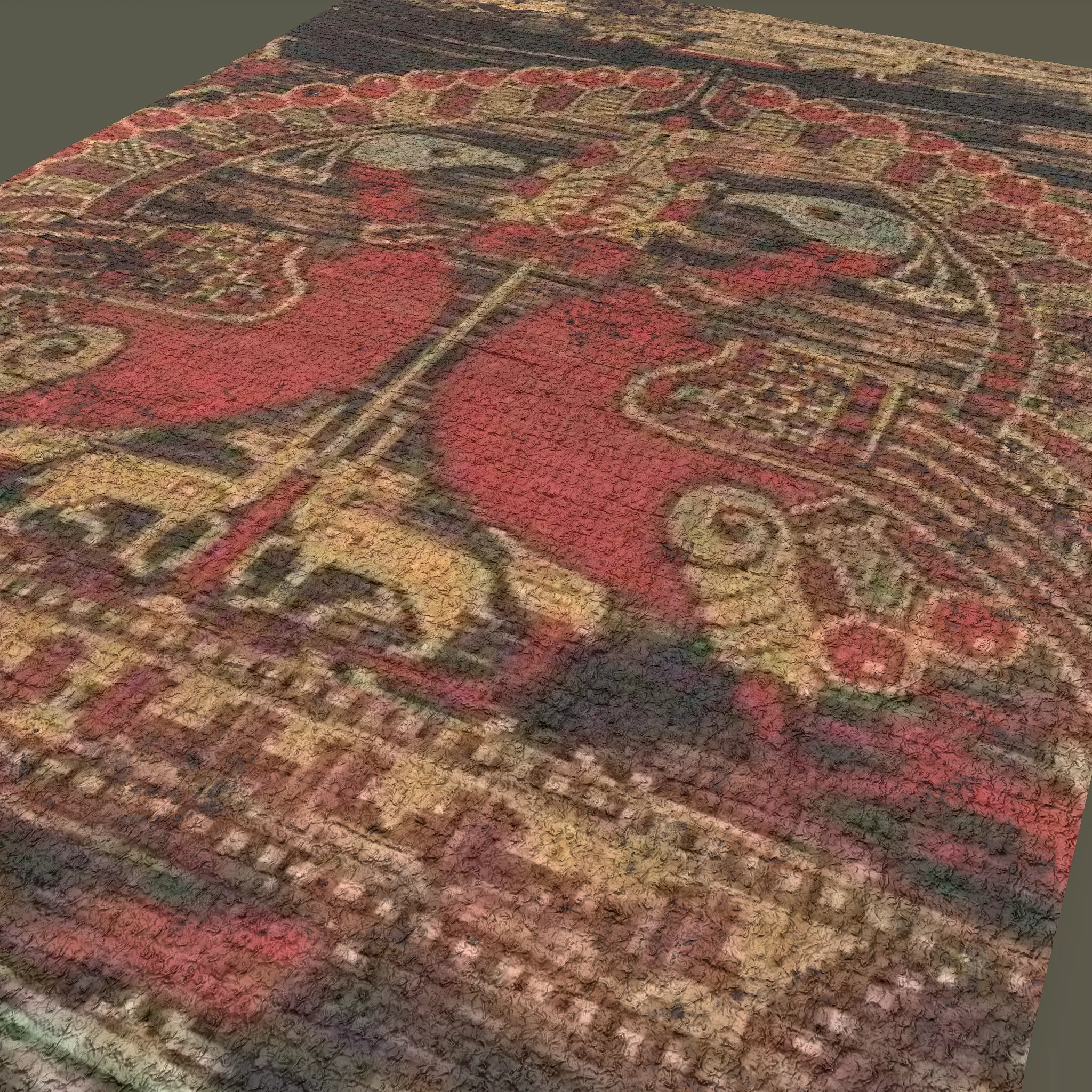 Ancient Bird Carpet Low-poly 3D model_0