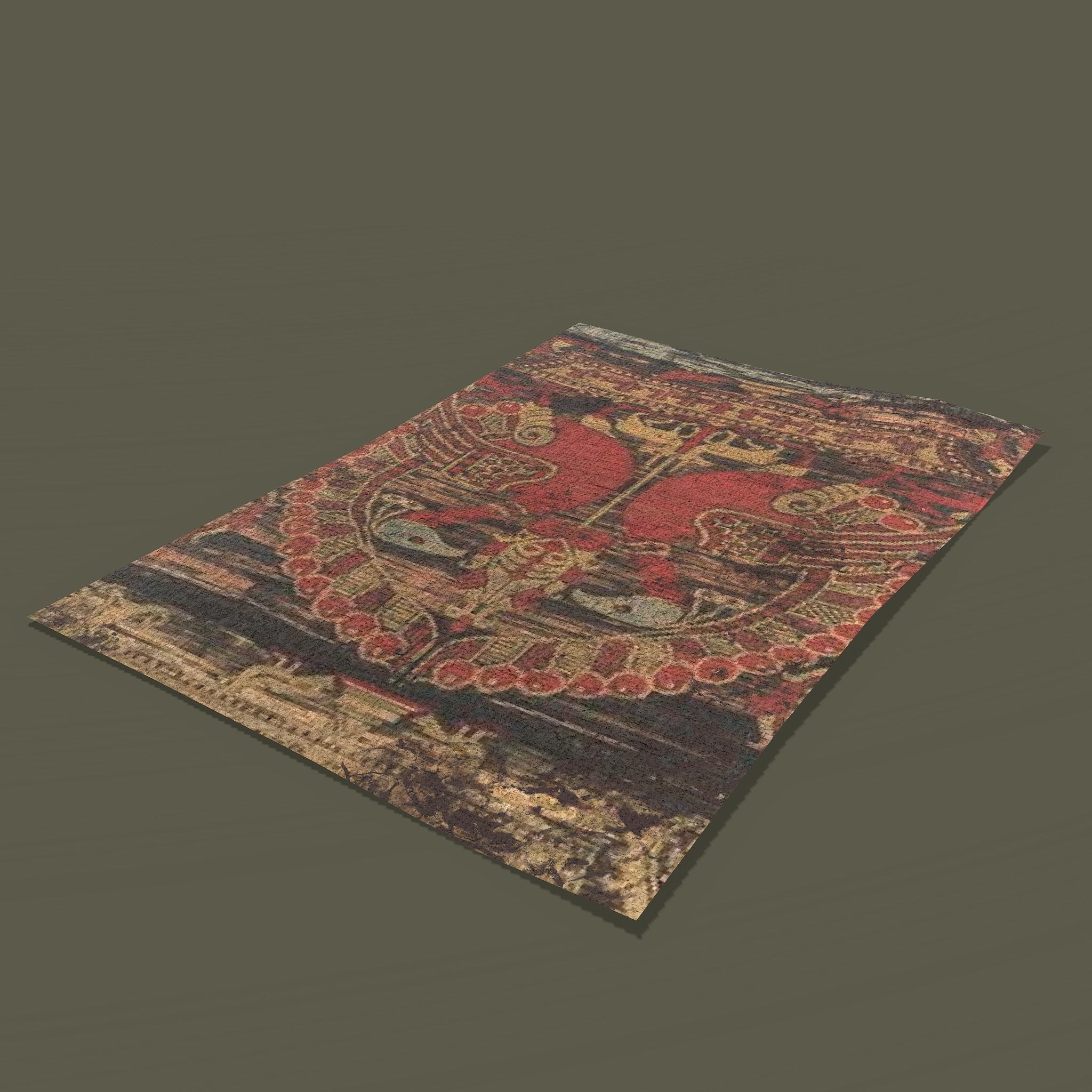 Ancient Bird Carpet Low-poly 3D model_14