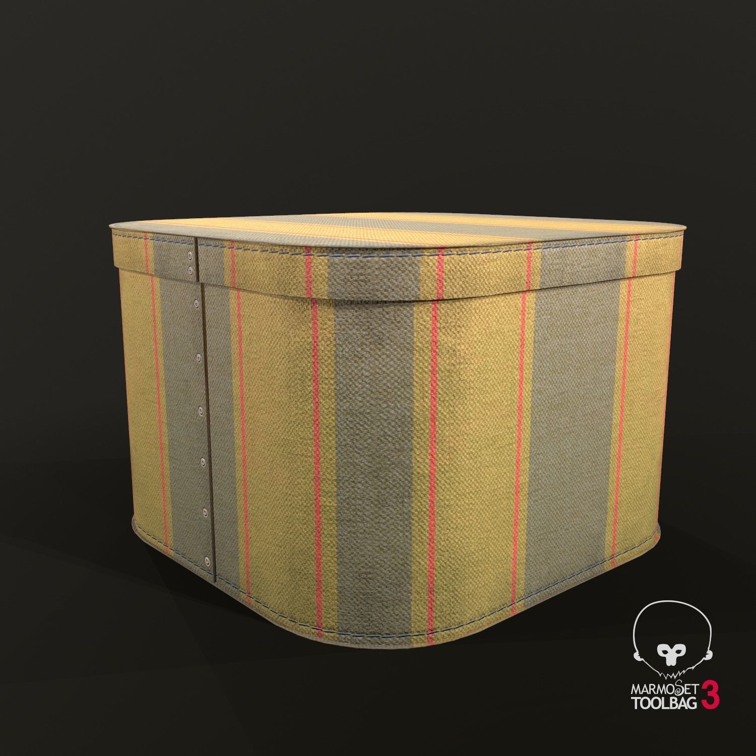 Designer Storage Box - used item Low-poly 3D model_3