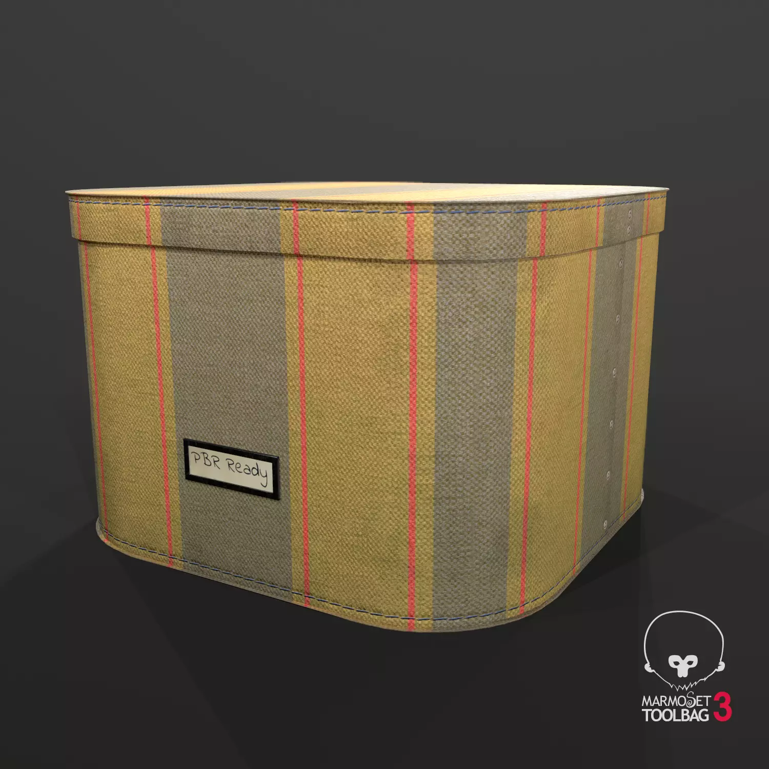 Designer Storage Box - used item Low-poly 3D model_0