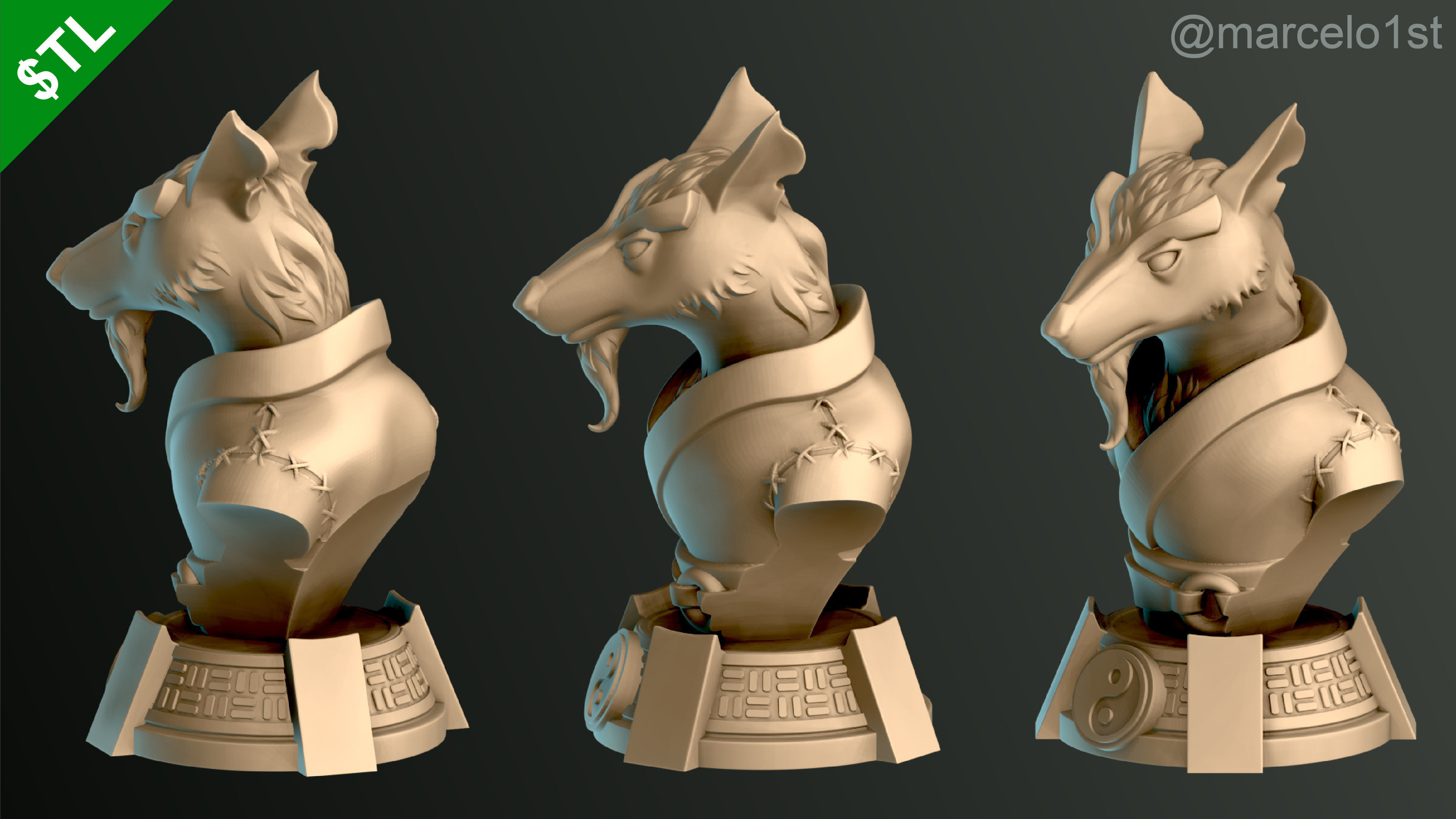 Turtle Warriors and Master and Allies Busts with Safe Base - FDM 3D print model_5