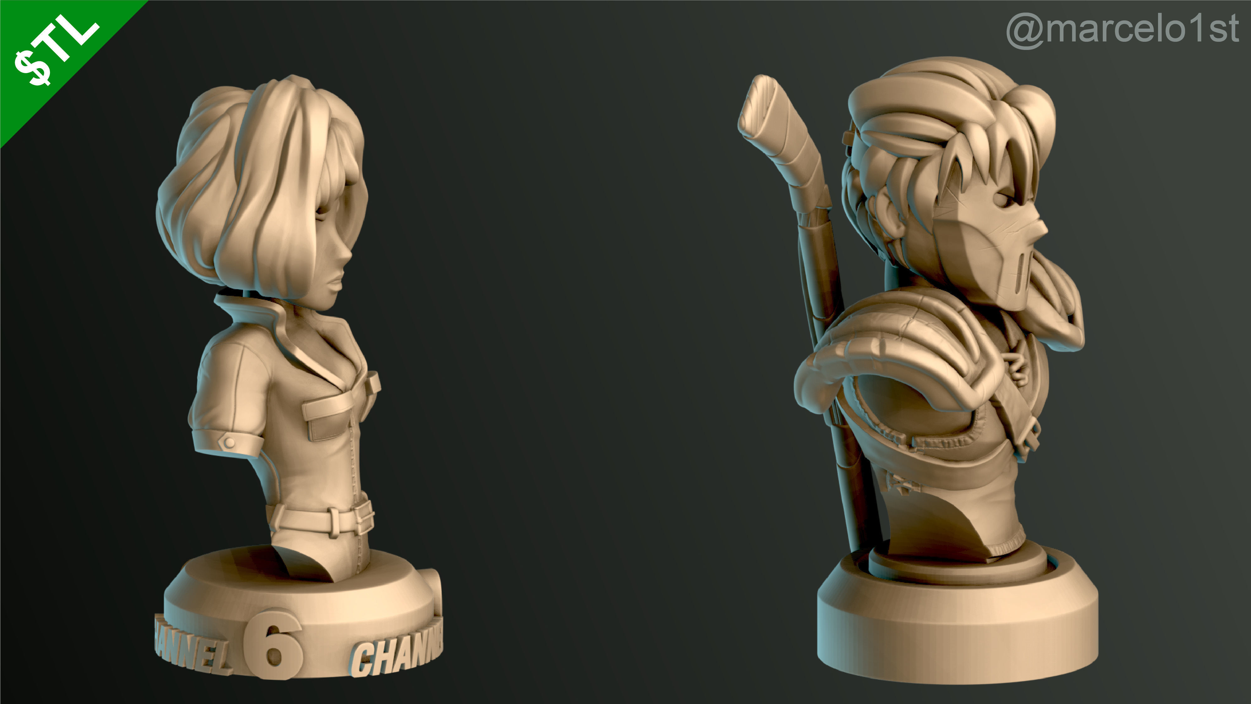 Turtle Warriors and Master and Allies Busts with Safe Base - FDM 3D print model_28
