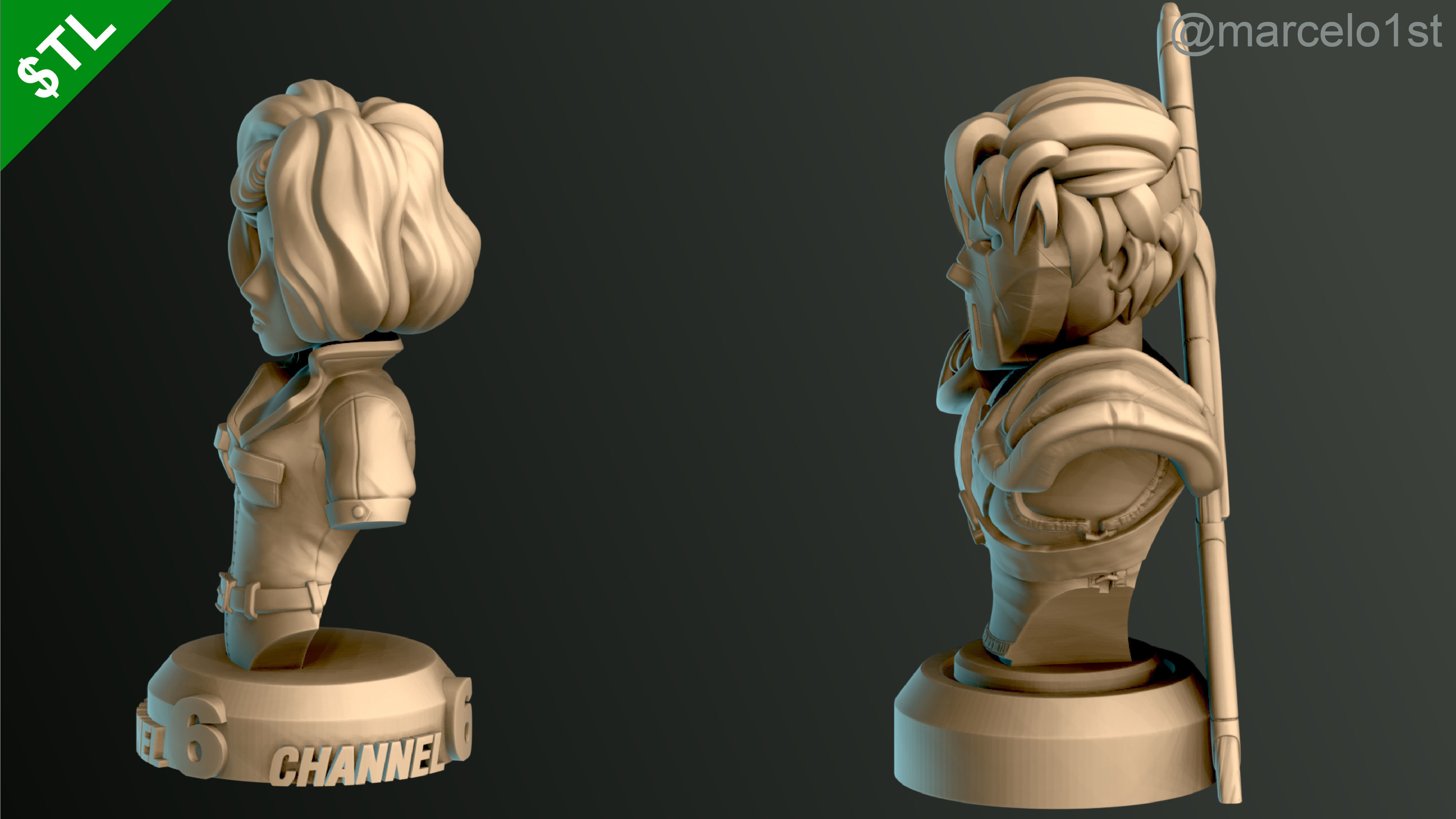 Turtle Warriors and Master and Allies Busts with Safe Base - FDM 3D print model_34