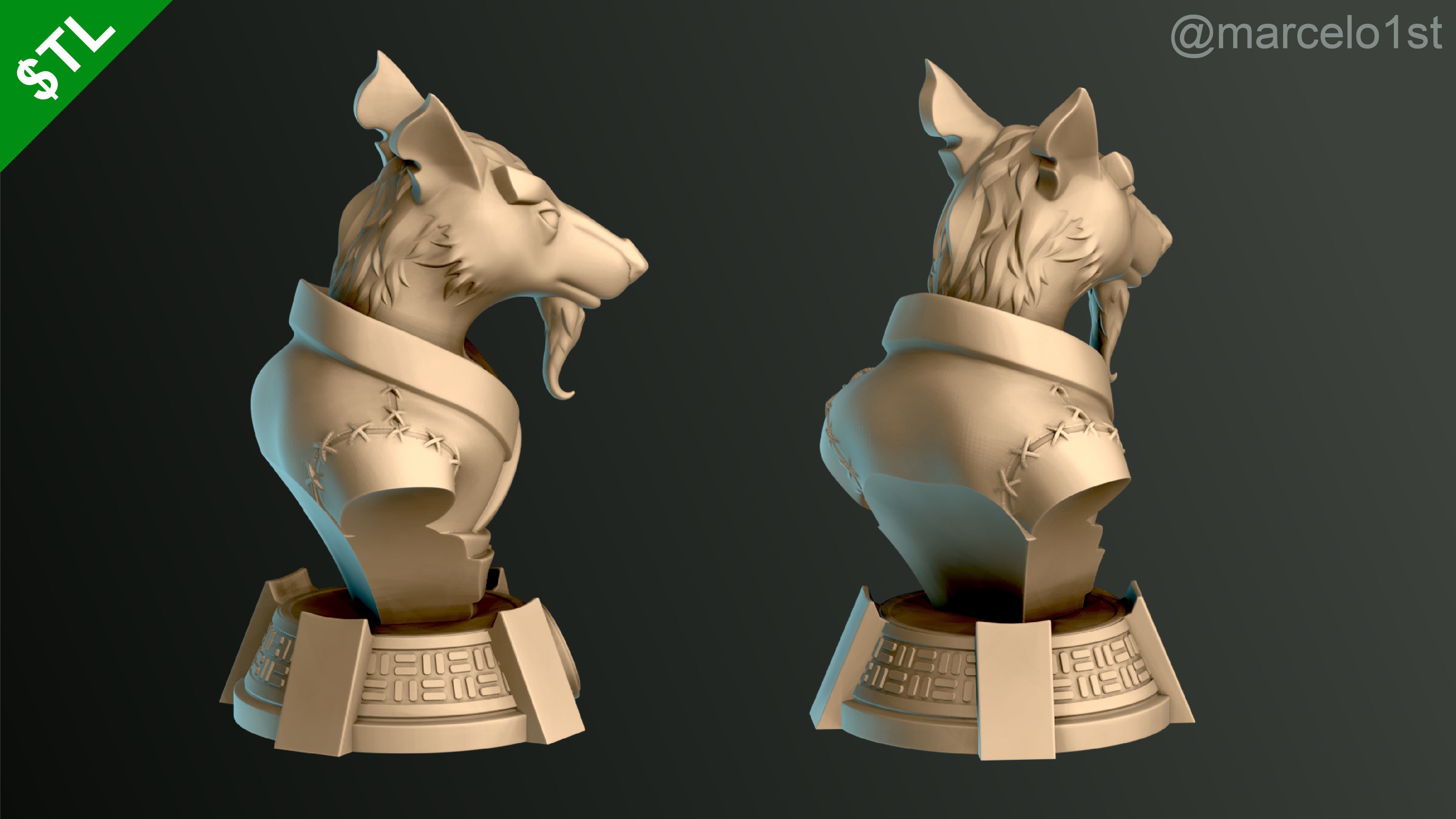 Turtle Warriors and Master and Allies Busts with Safe Base - FDM 3D print model_3