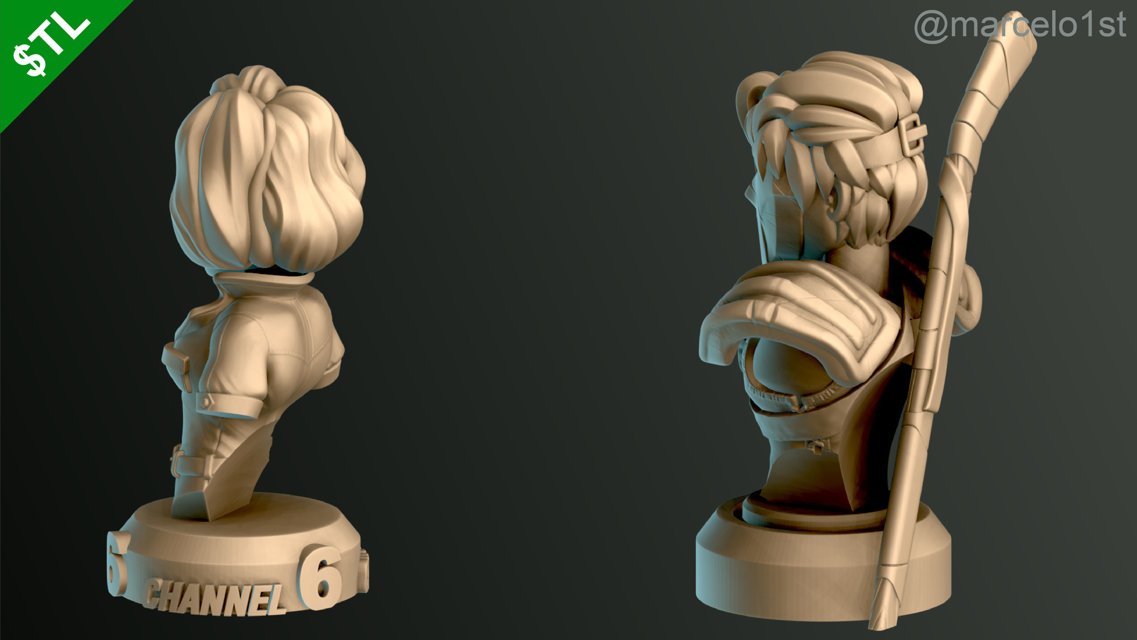 Turtle Warriors and Master and Allies Busts with Safe Base - FDM 3D print model_33