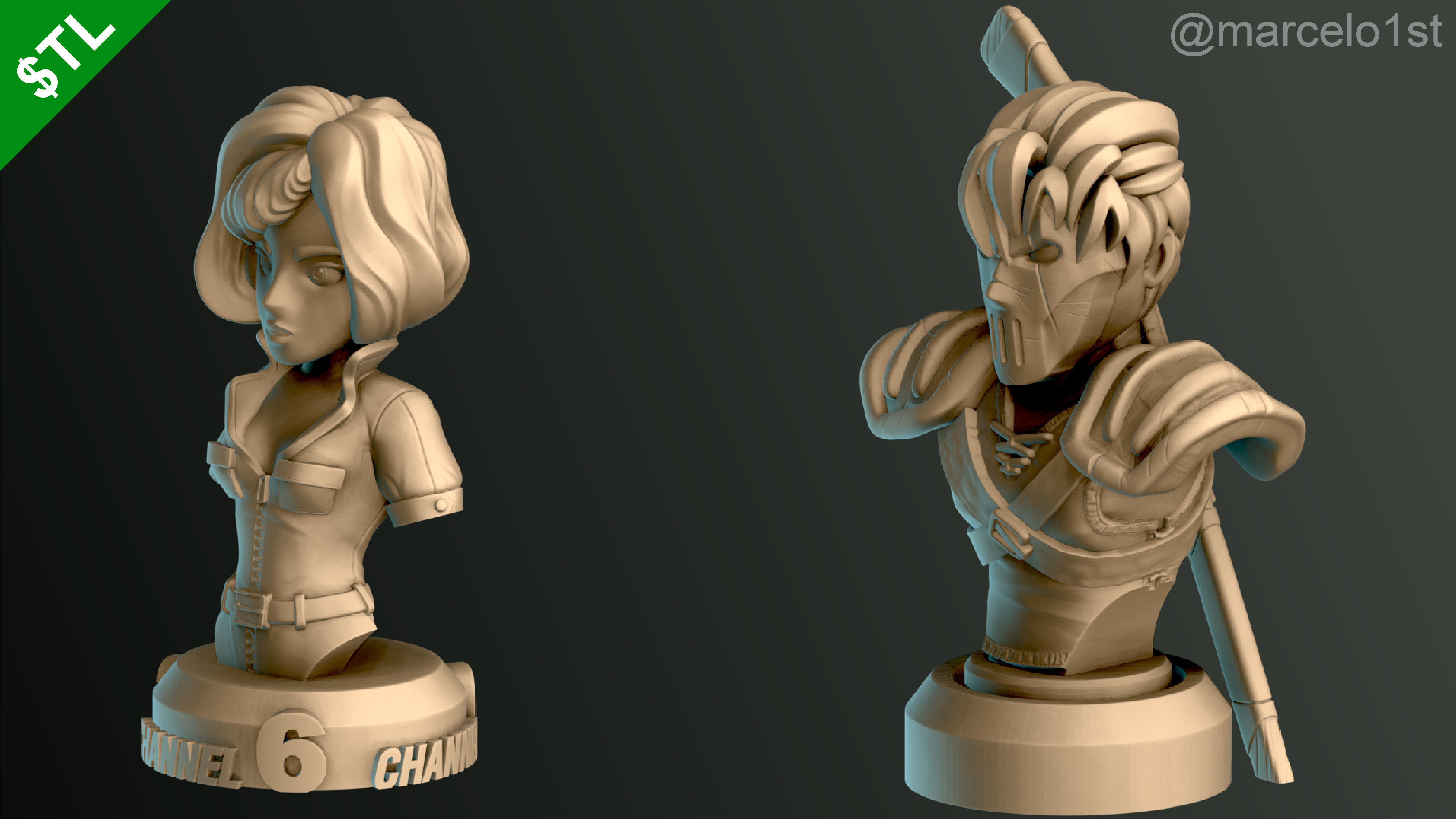 Turtle Warriors and Master and Allies Busts with Safe Base - FDM 3D print model_35