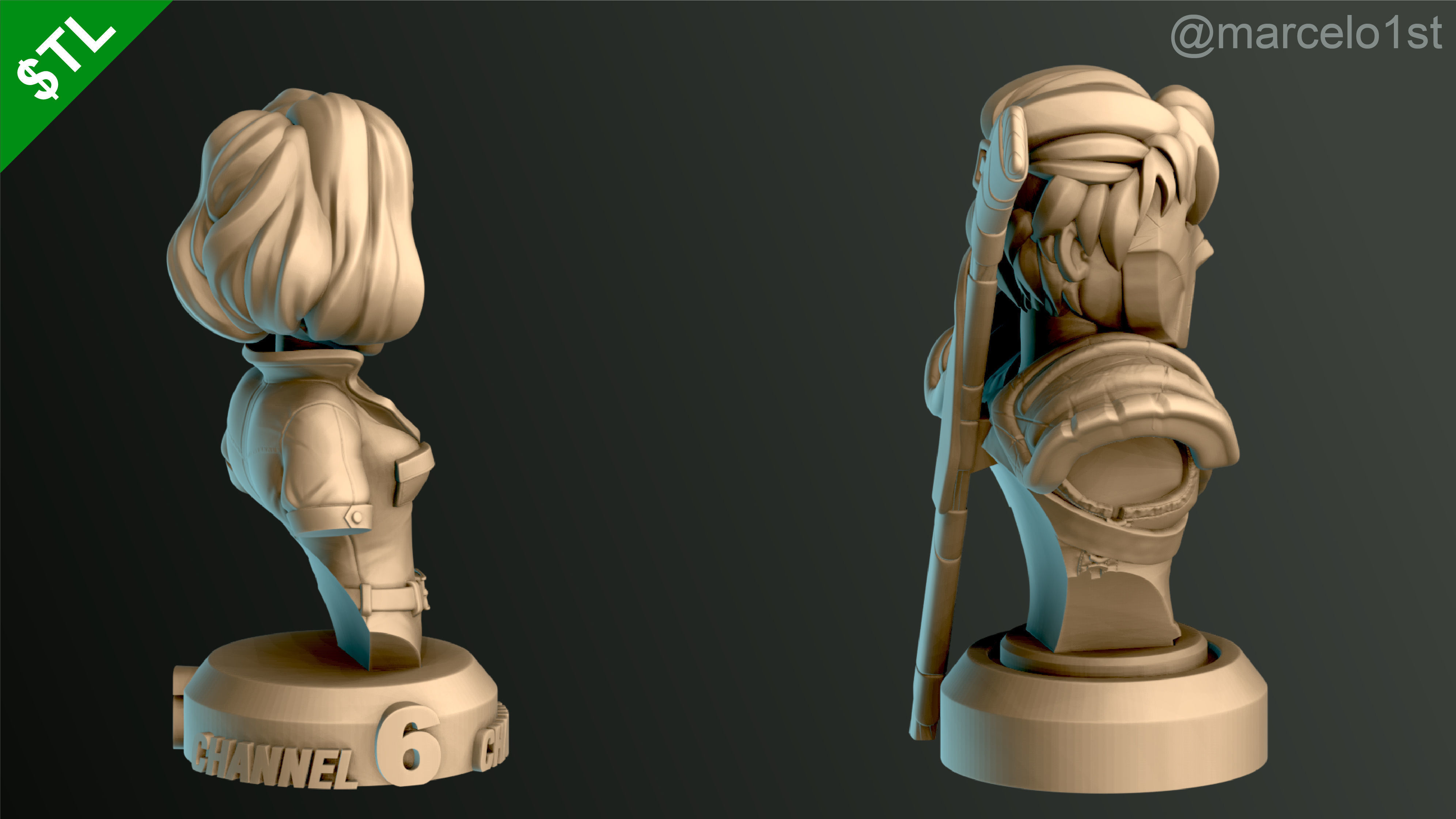 Turtle Warriors and Master and Allies Busts with Safe Base - FDM 3D print model_29
