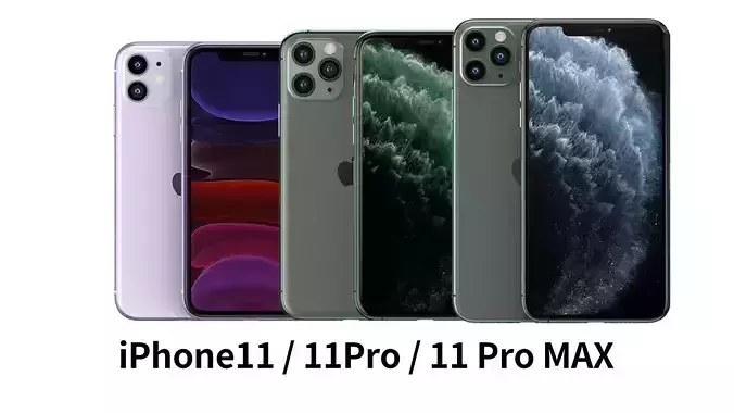 2019 Apple iphone 11 11Pro 11ProMax mobile phone 3D model 3D model