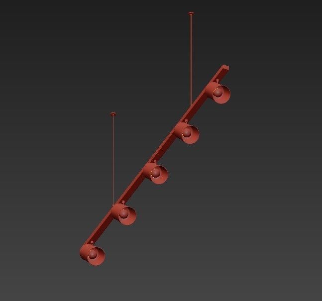 Chandelier railing hanging 3D model_2