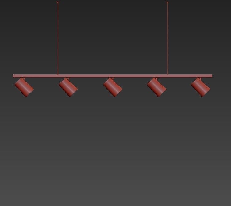 Chandelier railing hanging 3D model_1